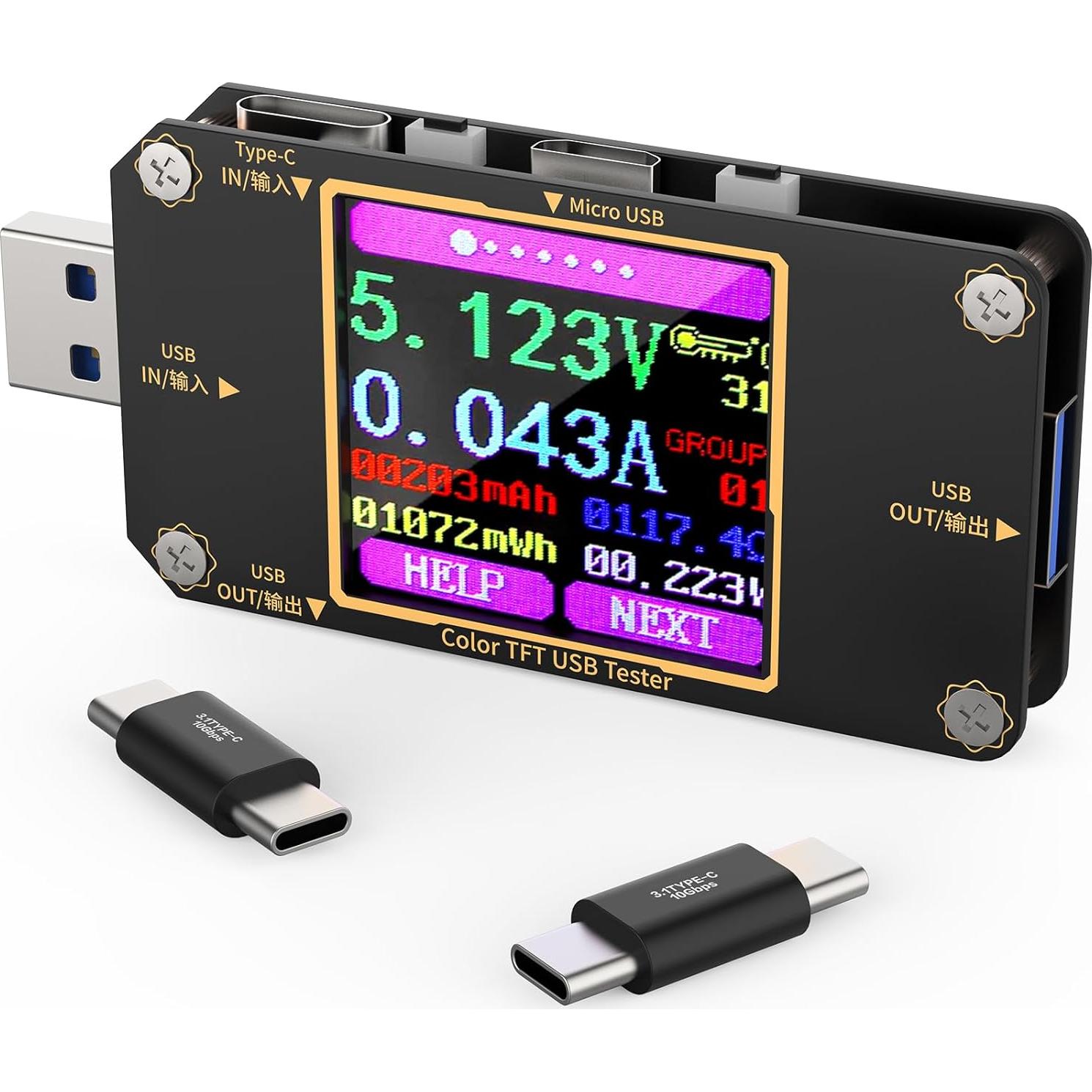 Medidor USB Tester YOJOCK A3 Multímetro Digital 2 en 1