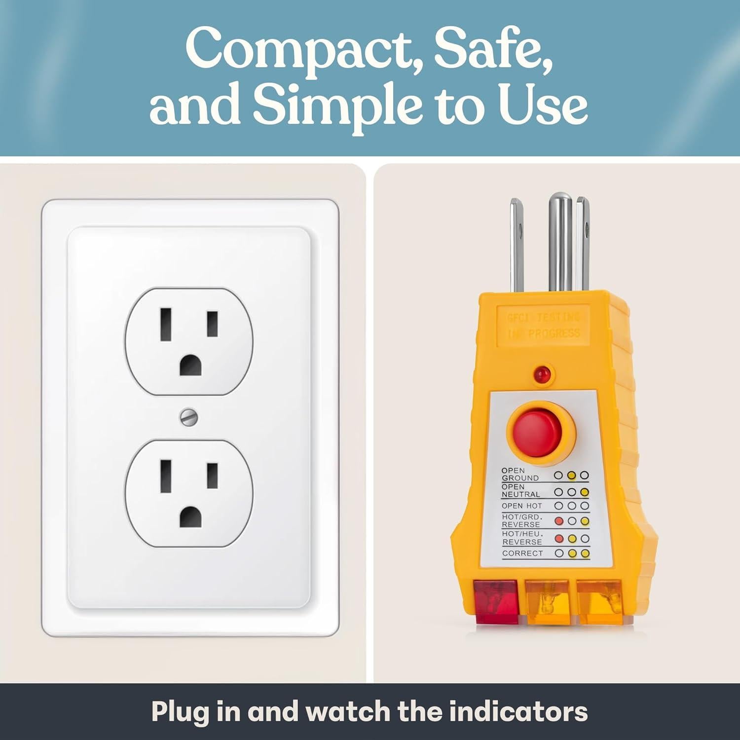 Probador de Puesta a Tierra GAYA 120V Compacto y Portátil