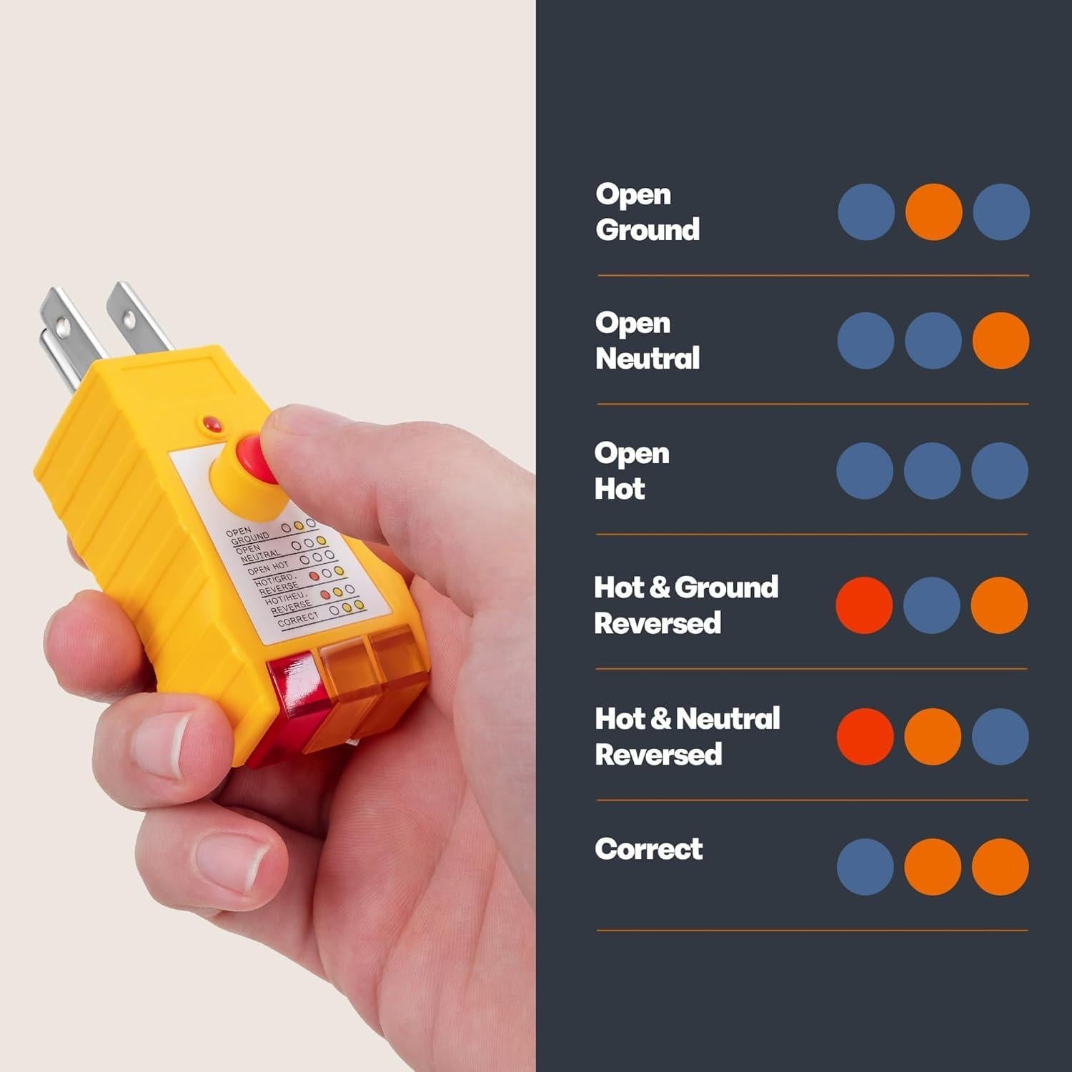 Probador de Puesta a Tierra GAYA 120V Compacto y Portátil