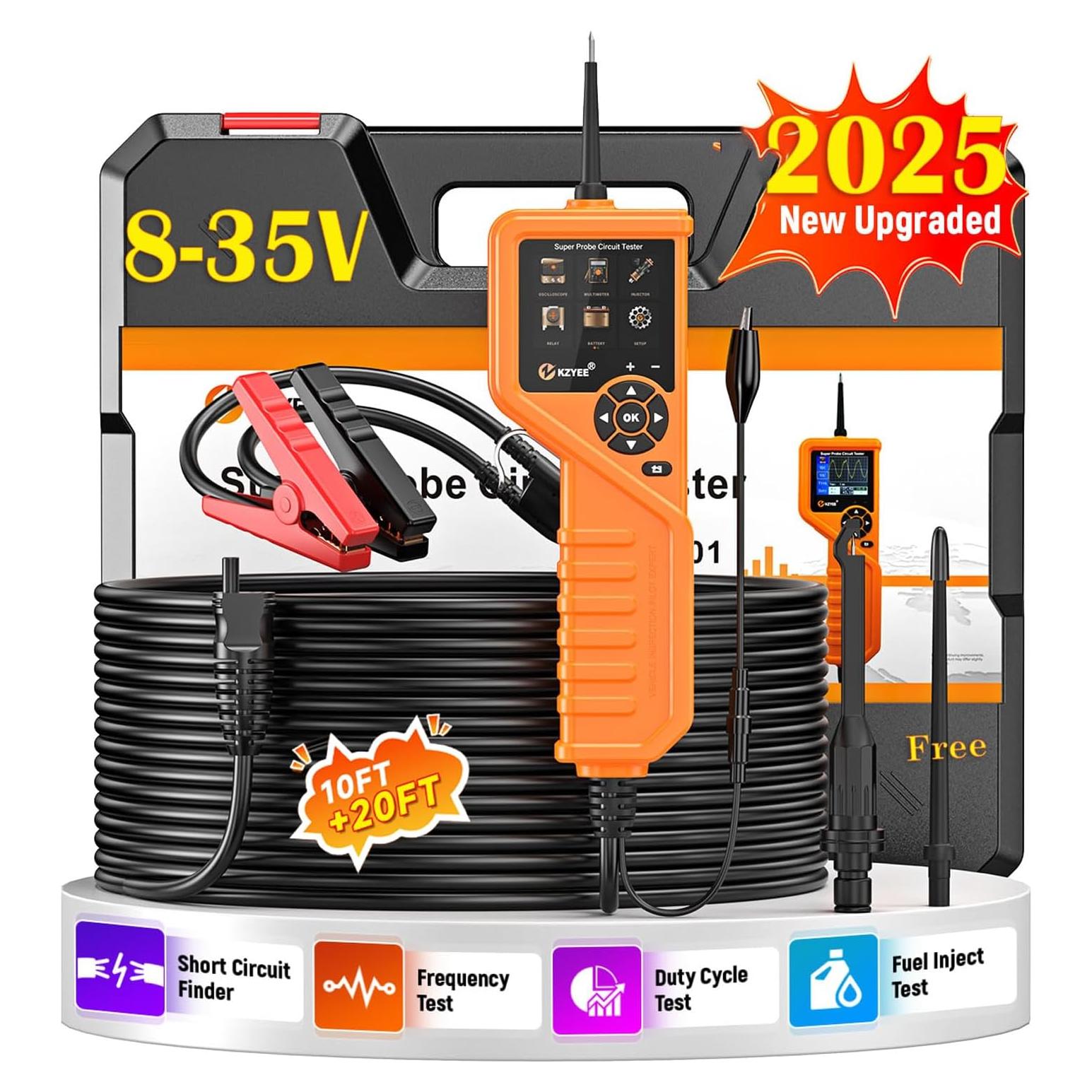KZYEE KM601 Kit de Sonda de Corriente 12V-24V Multímetro