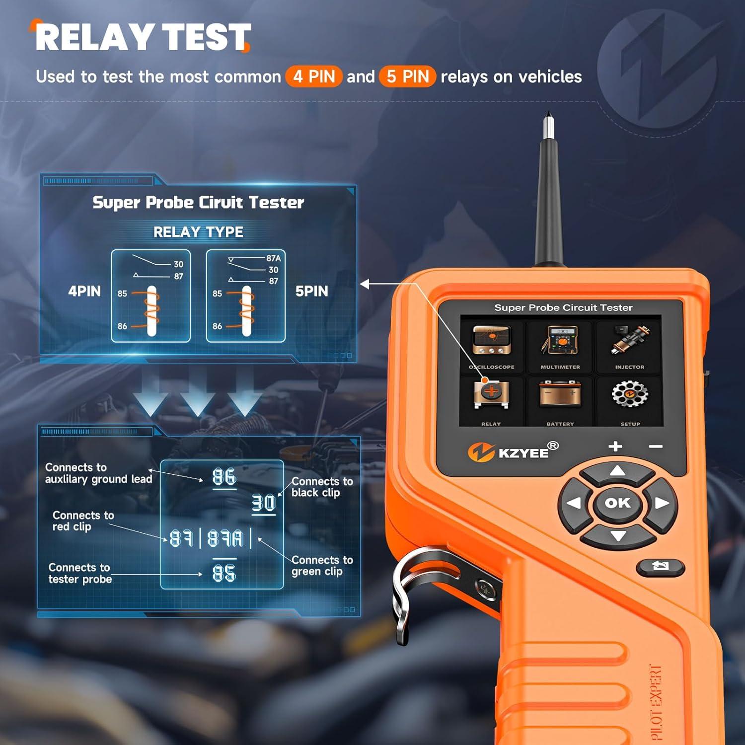 KZYEE KM601 Kit de Sonda de Corriente 12V-24V Multímetro