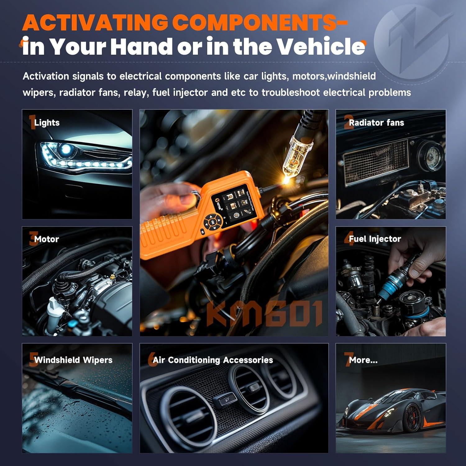 KZYEE KM601 Kit de Sonda de Corriente 12V-24V Multímetro