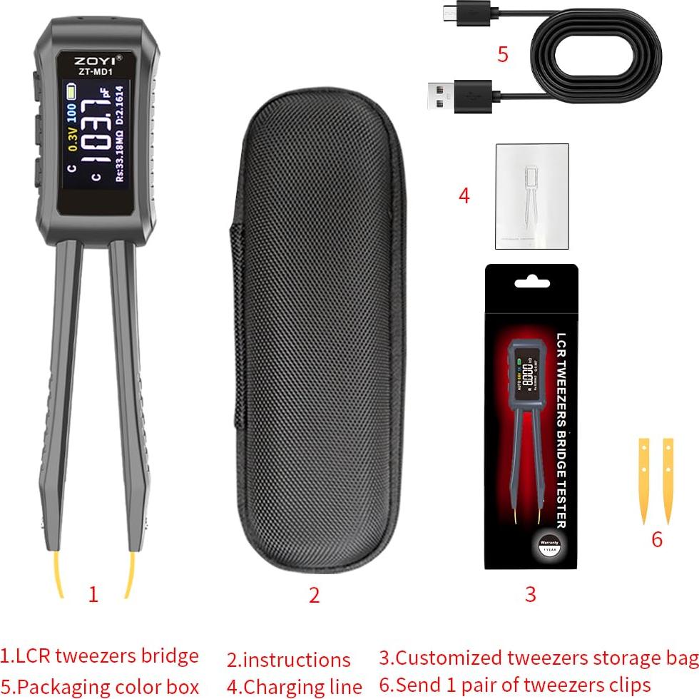 Clip de prueba SMD Zoyi MD1 para medidor LCR portátil