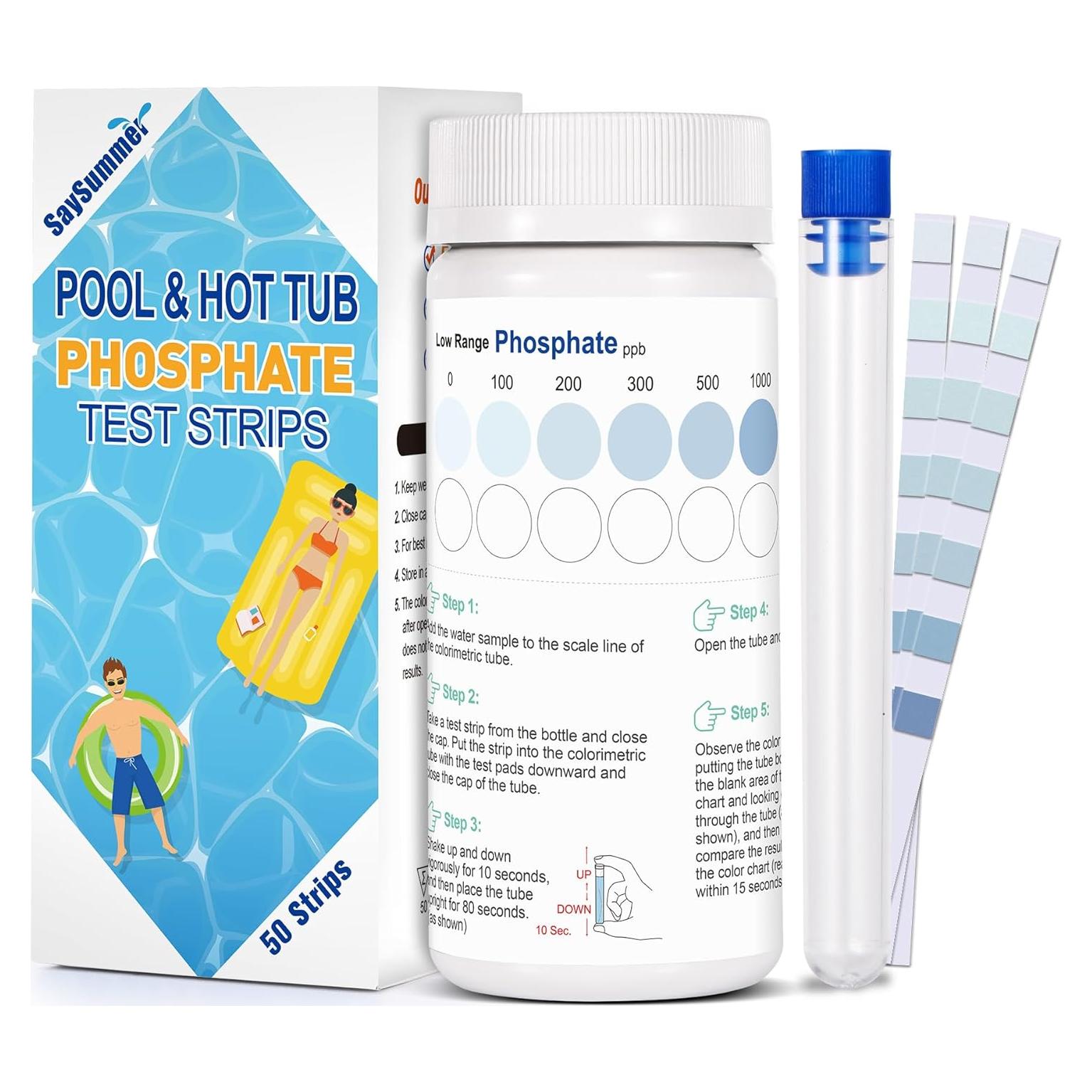 Kit de Prueba de Fosfato SaySummer - 50 Tiras para Piscina