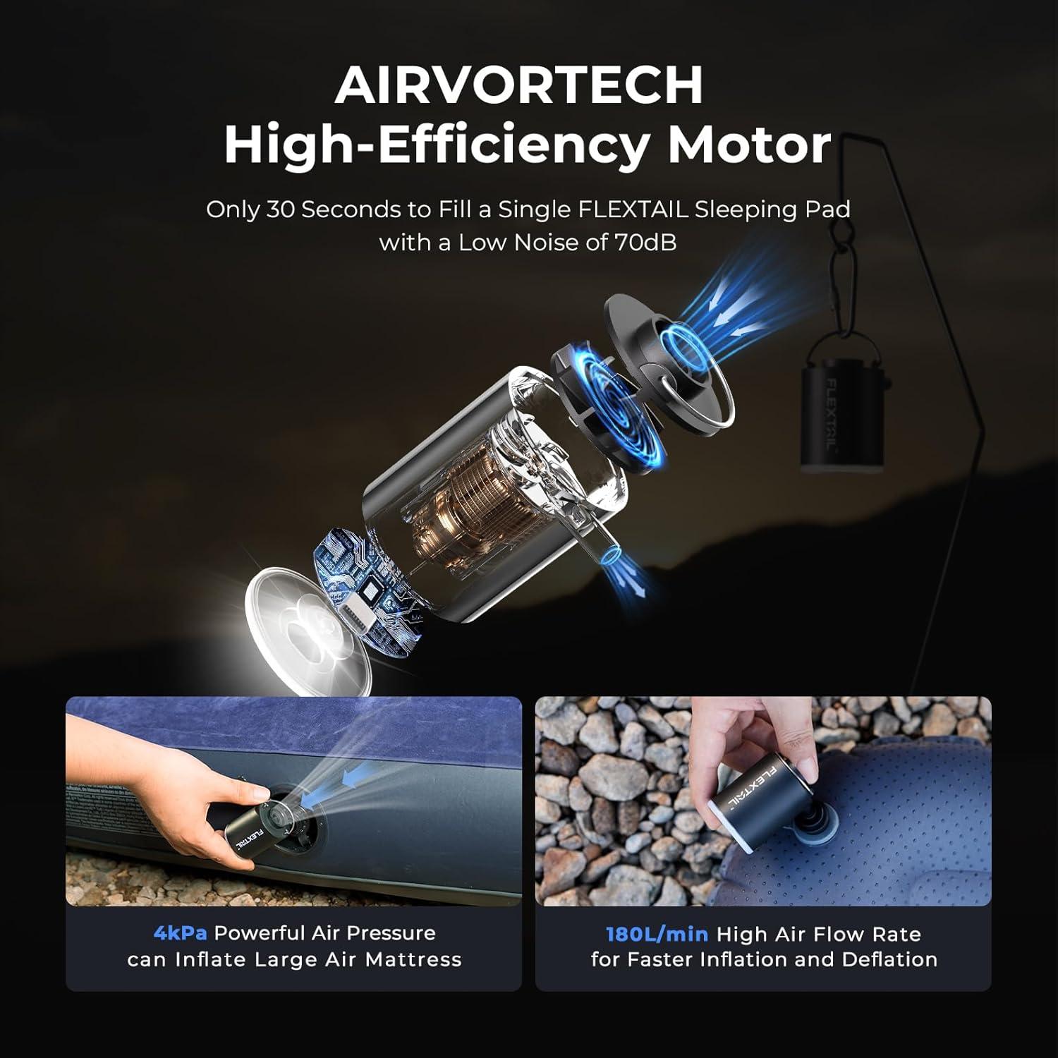 Bomba de Aire Portátil FLEXTAILGEAR 4kPa 180 L/min Naranja