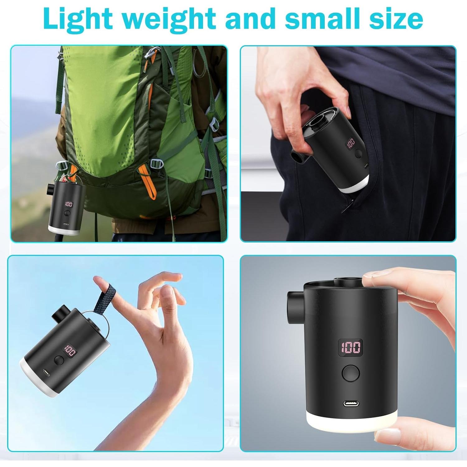 Bomba de Aire Portátil VUDIKEJ 4000mAh con Luz LED