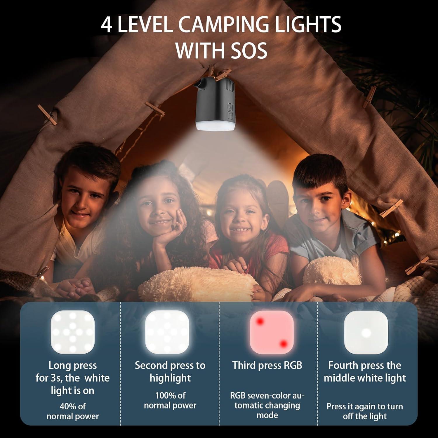 Bomba de Aire Portátil XINBAOHONG H9727 con Luz LED 4000mAh