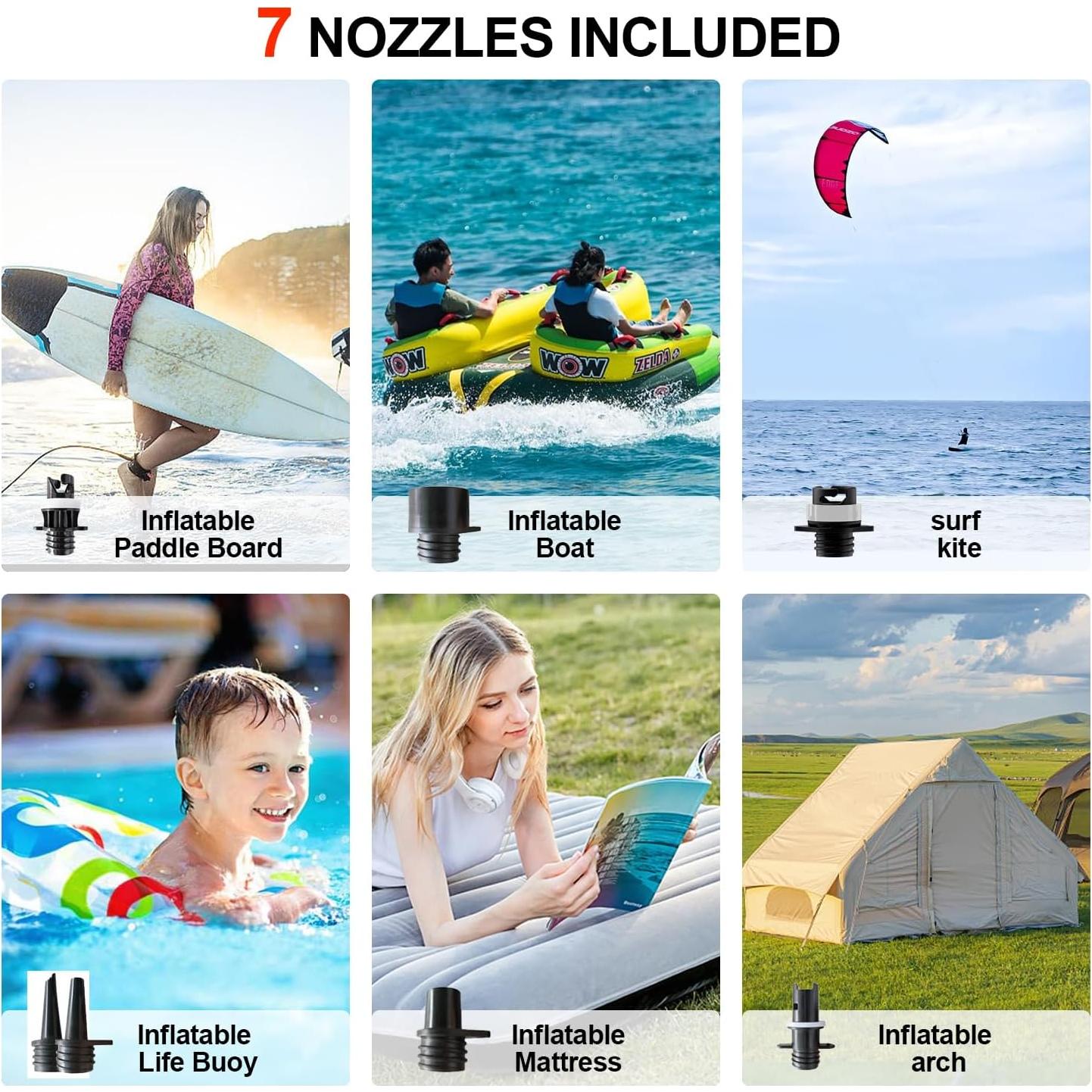 Bomba de Aire Eléctrica SUP Boseten 12V con Desinflado Automático