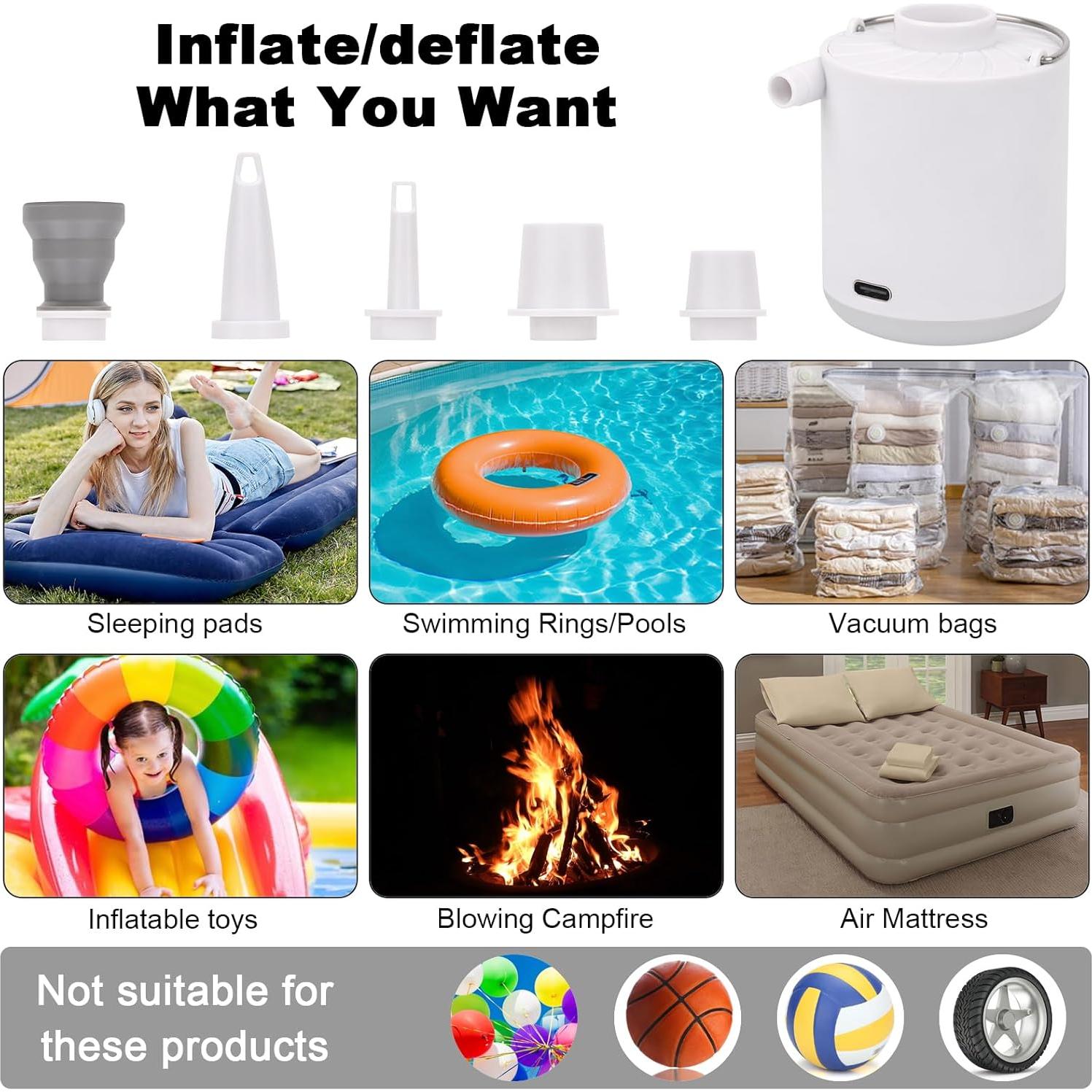 Bomba de Aire Portátil XINBAOHONG 1600mAh USB-C Inflador