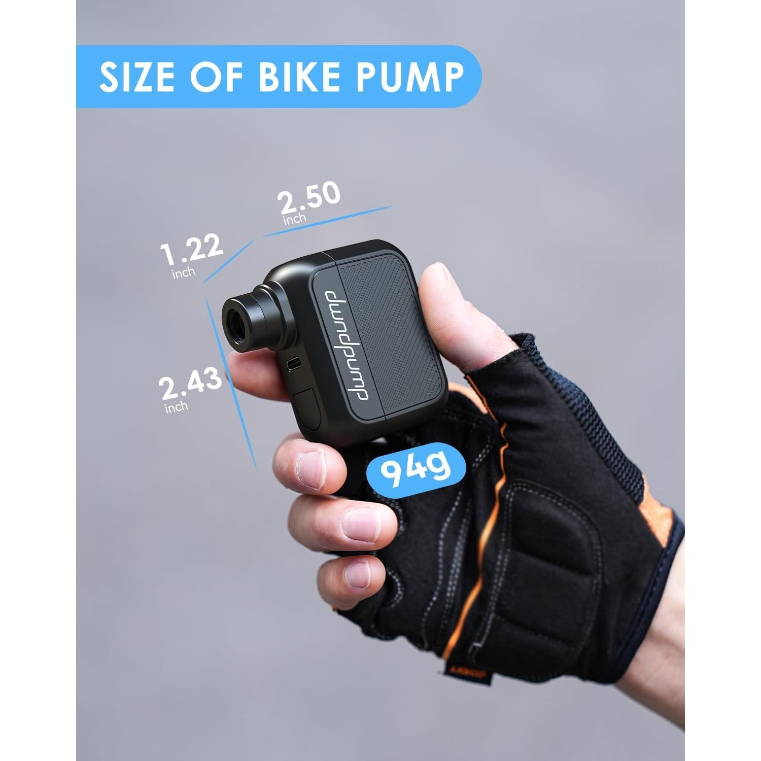 Bomba de Bicicleta Eléctrica dwndpump DP4 100 PSI Portátil