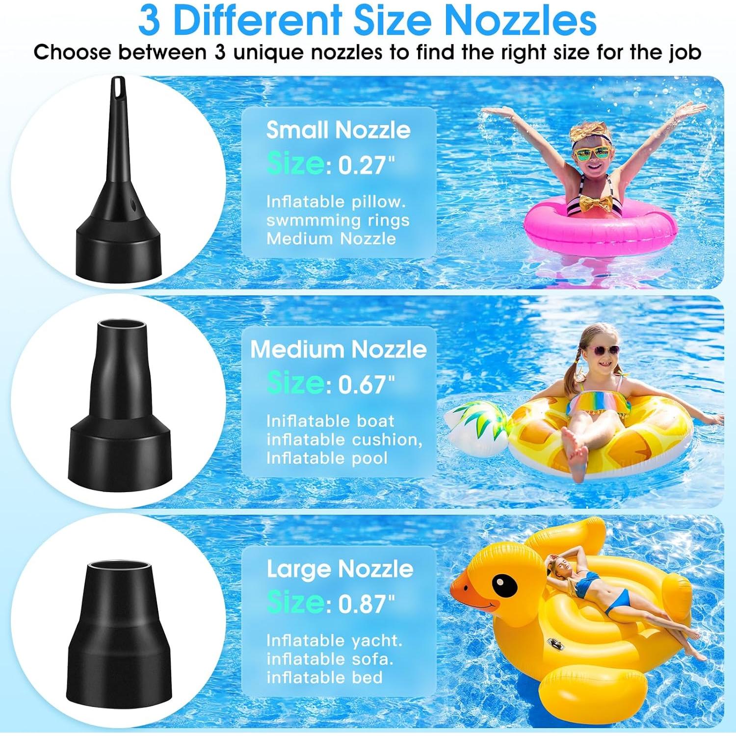 Bomba de Aire Eléctrica StarOcean 110V con 3 Boquillas