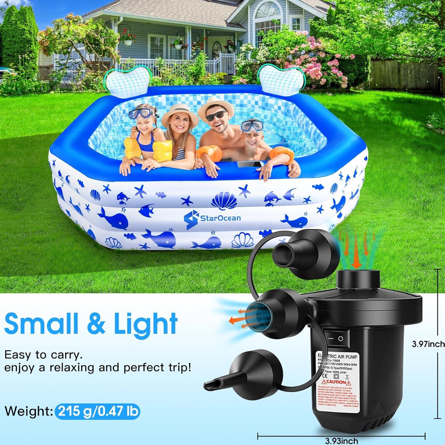 Bomba de Aire Eléctrica StarOcean 110V con 3 Boquillas