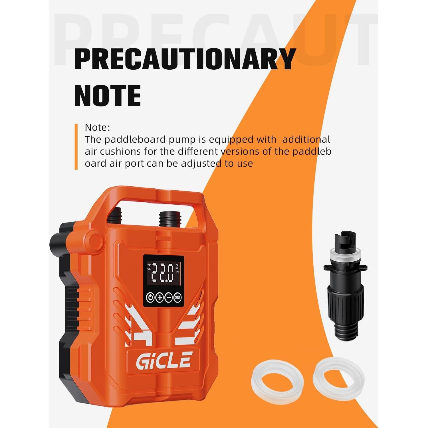 Bomba Eléctrica Portátil Gicle 883L 22PSI para Paddle Board