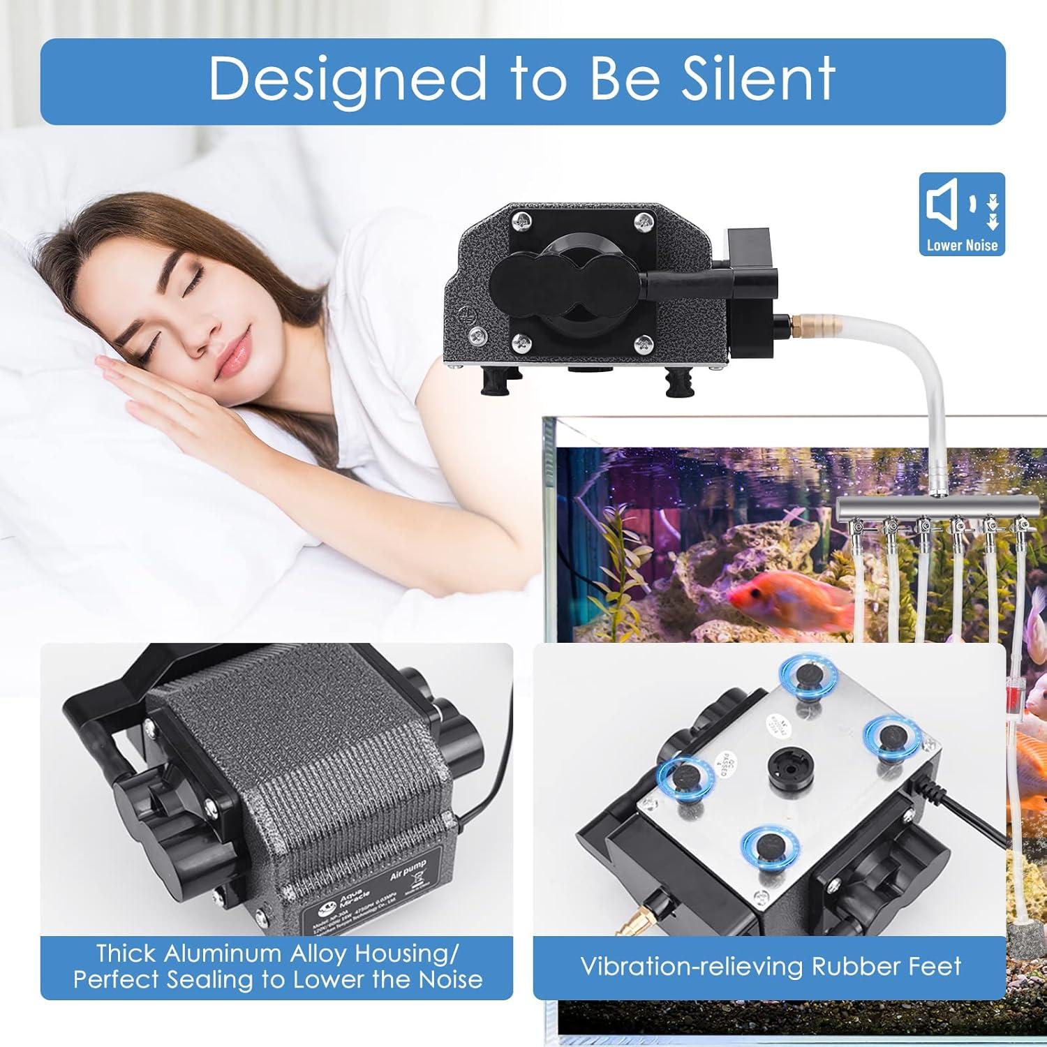 Bomba de Aire AquaMiracle 16W 475GPH Silenciosa Comercial