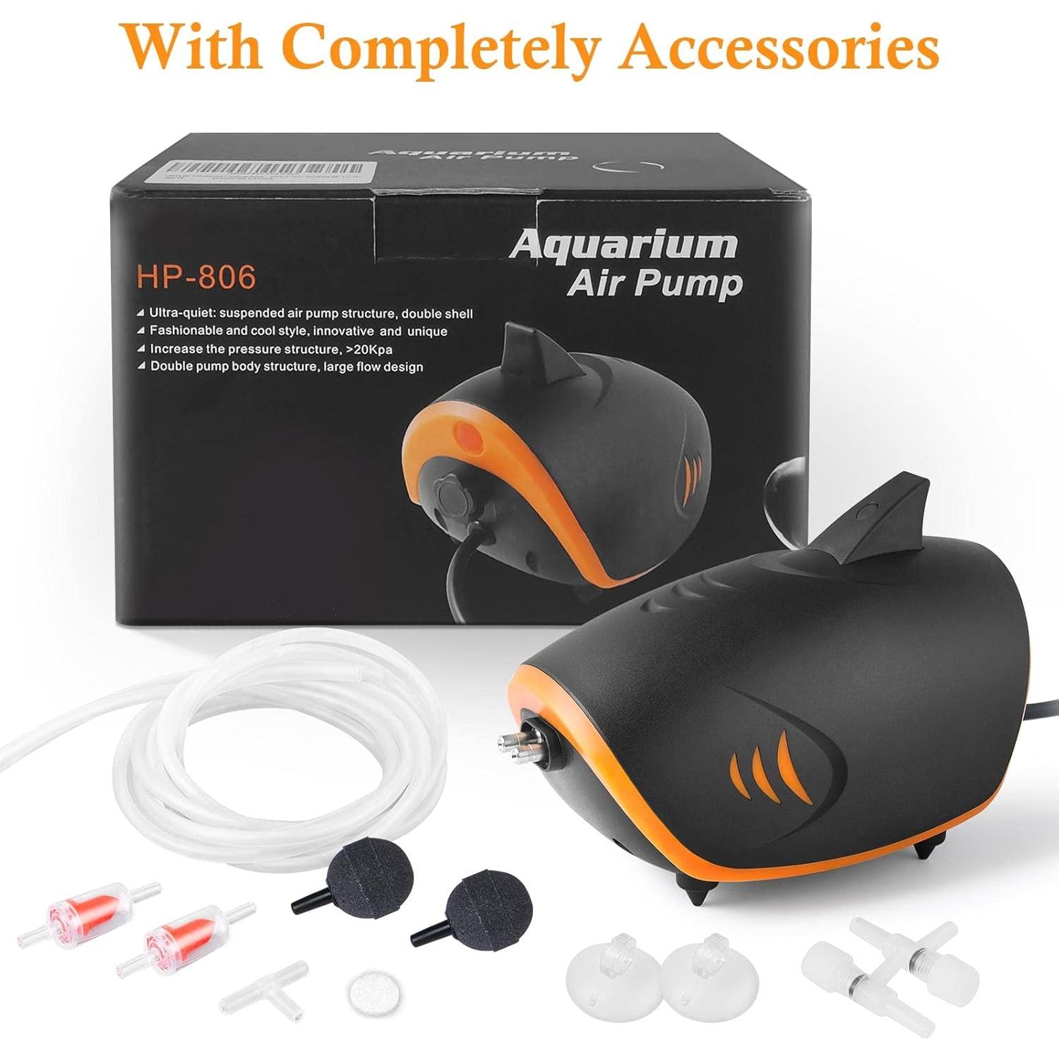 Bomba de Aire para Acuario HITOP 110GPH Silenciosa 2 Salidas