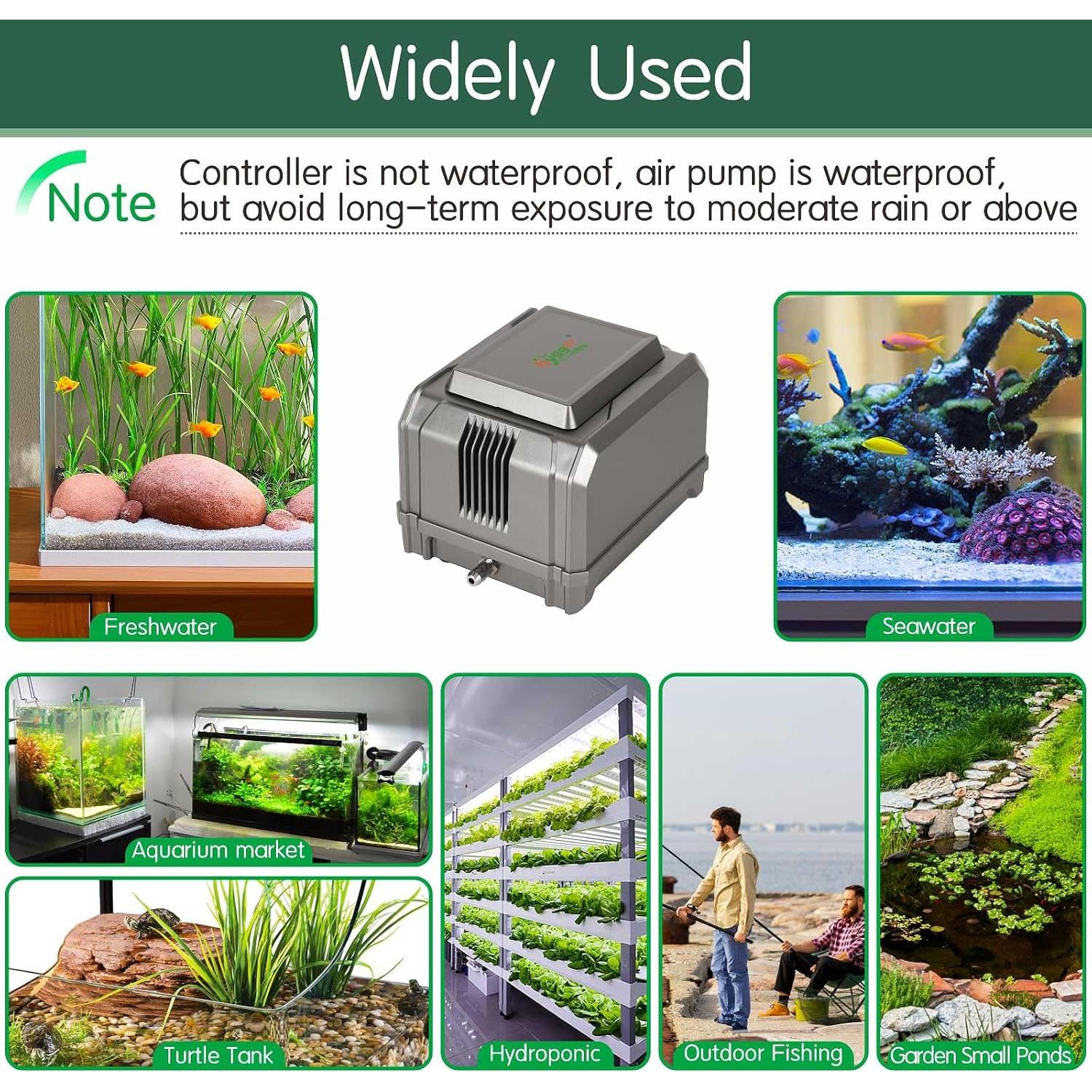 Bomba de aire para acuario Hygger 10W 870 L/h 4 salidas