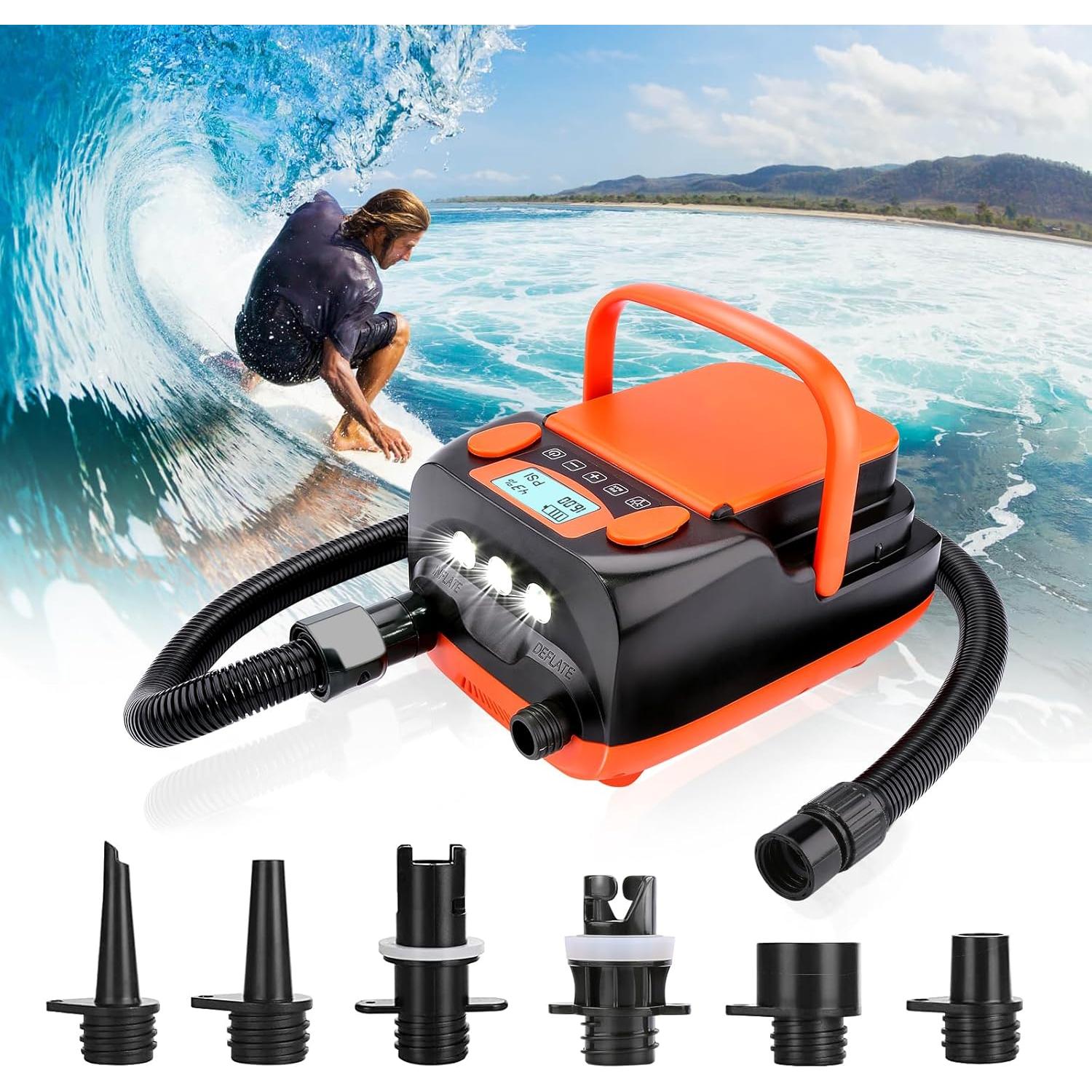 Bomba de Aire Eléctrica AGPTEK 16PSI 12V Recargable para SUP