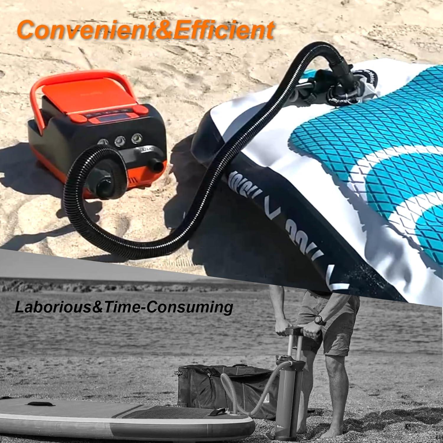 Bomba de Aire Eléctrica AGPTEK 16PSI 12V Recargable para SUP