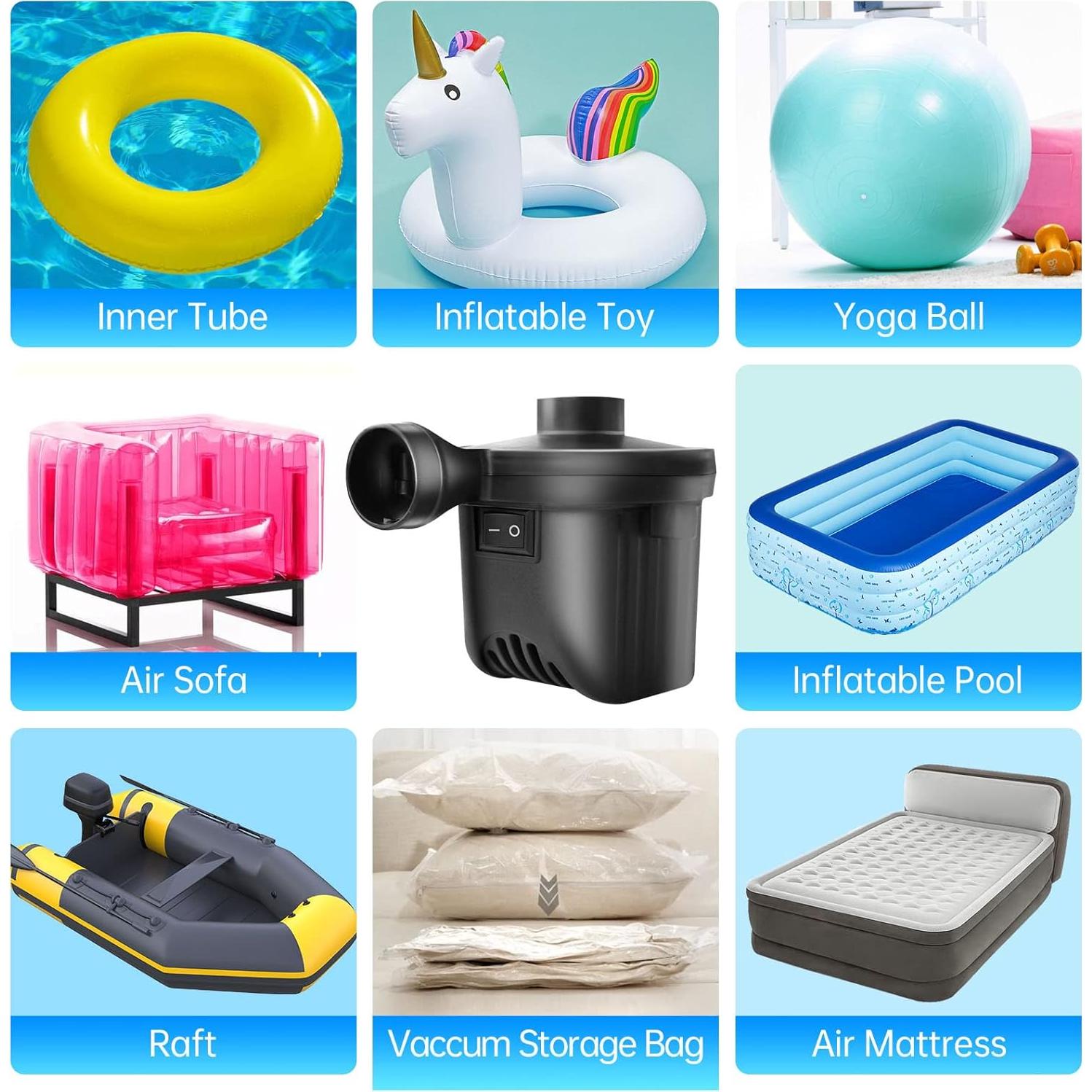 Bomba de aire eléctrica Jaokiy 420 LPM con 3 boquillas