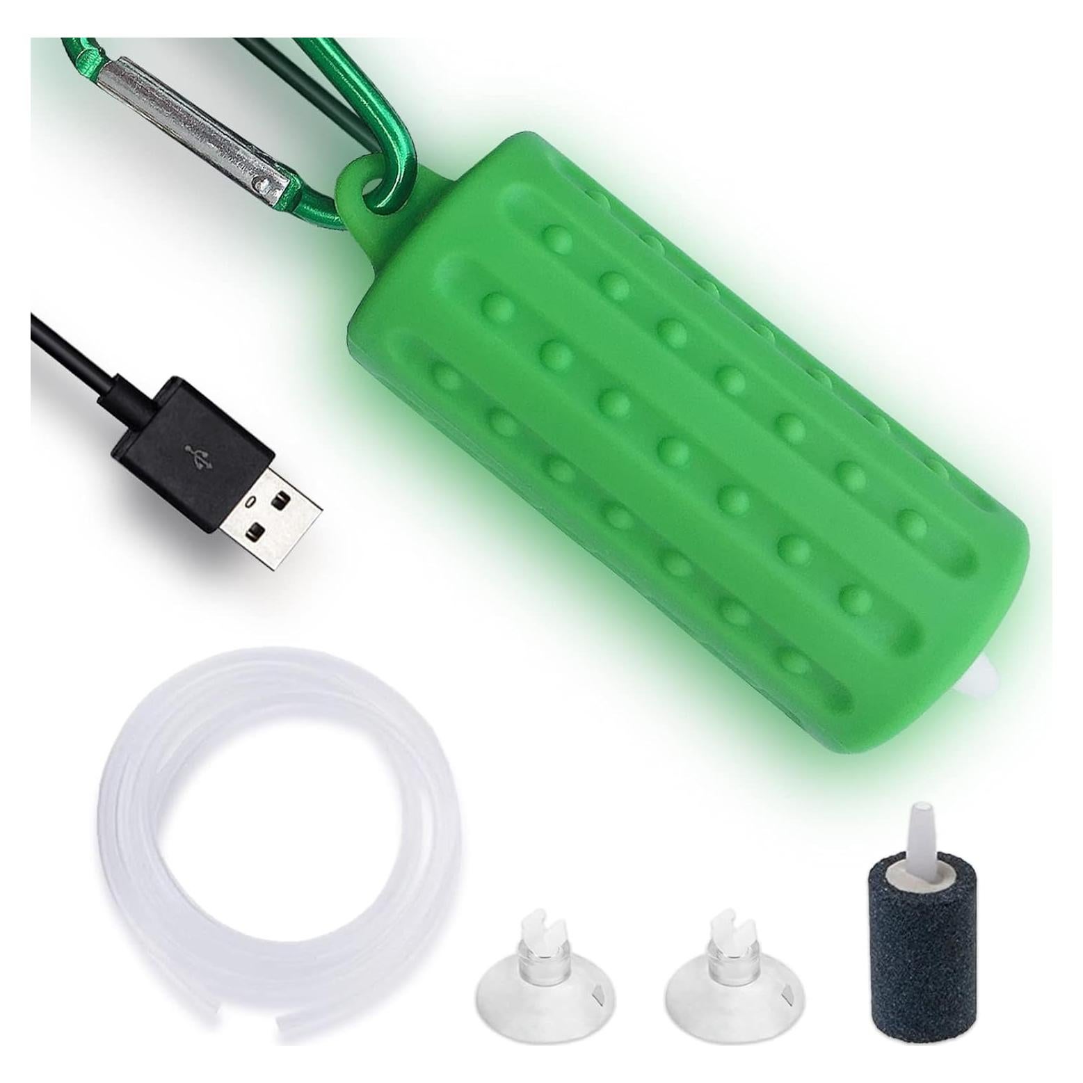 Bomba de Aire USB Yokosea para Acuario 49L Verde Silenciosa