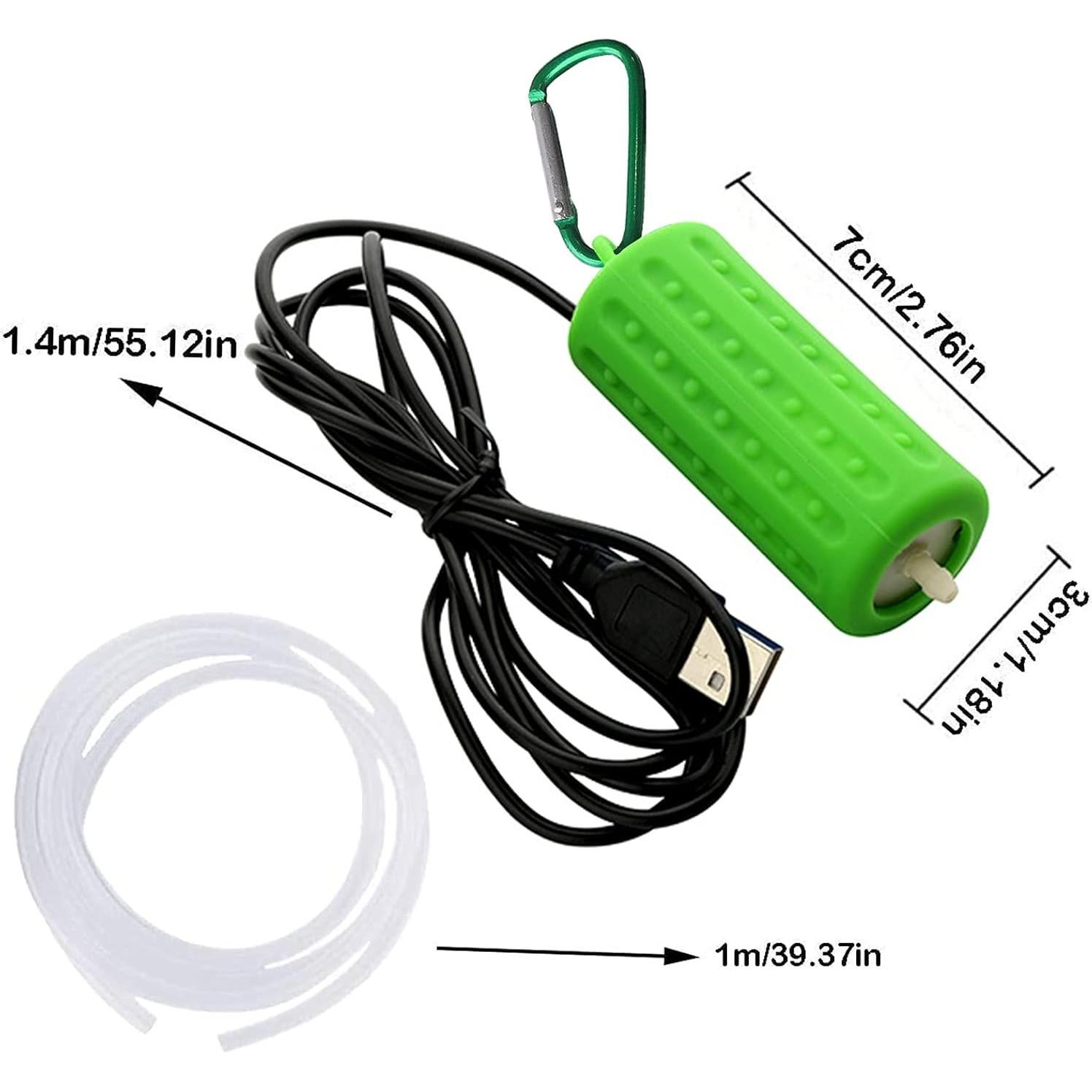 Bomba de Aire USB Yokosea para Acuario 49L Verde Silenciosa