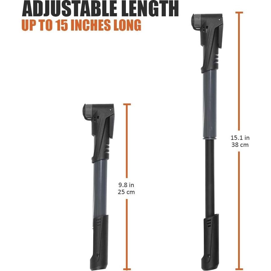 BV Mini Bomba de Bicicleta Portátil 120 PSI Válvula Inteligente