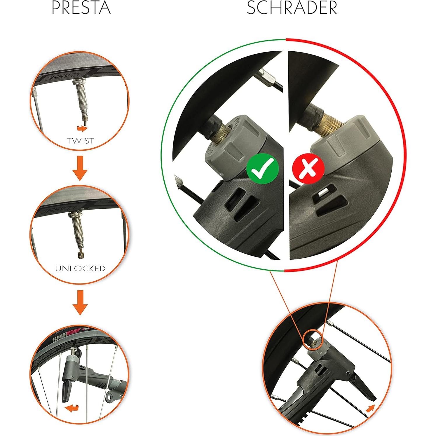 BV Mini Bomba de Bicicleta Portátil 120 PSI Válvula Inteligente