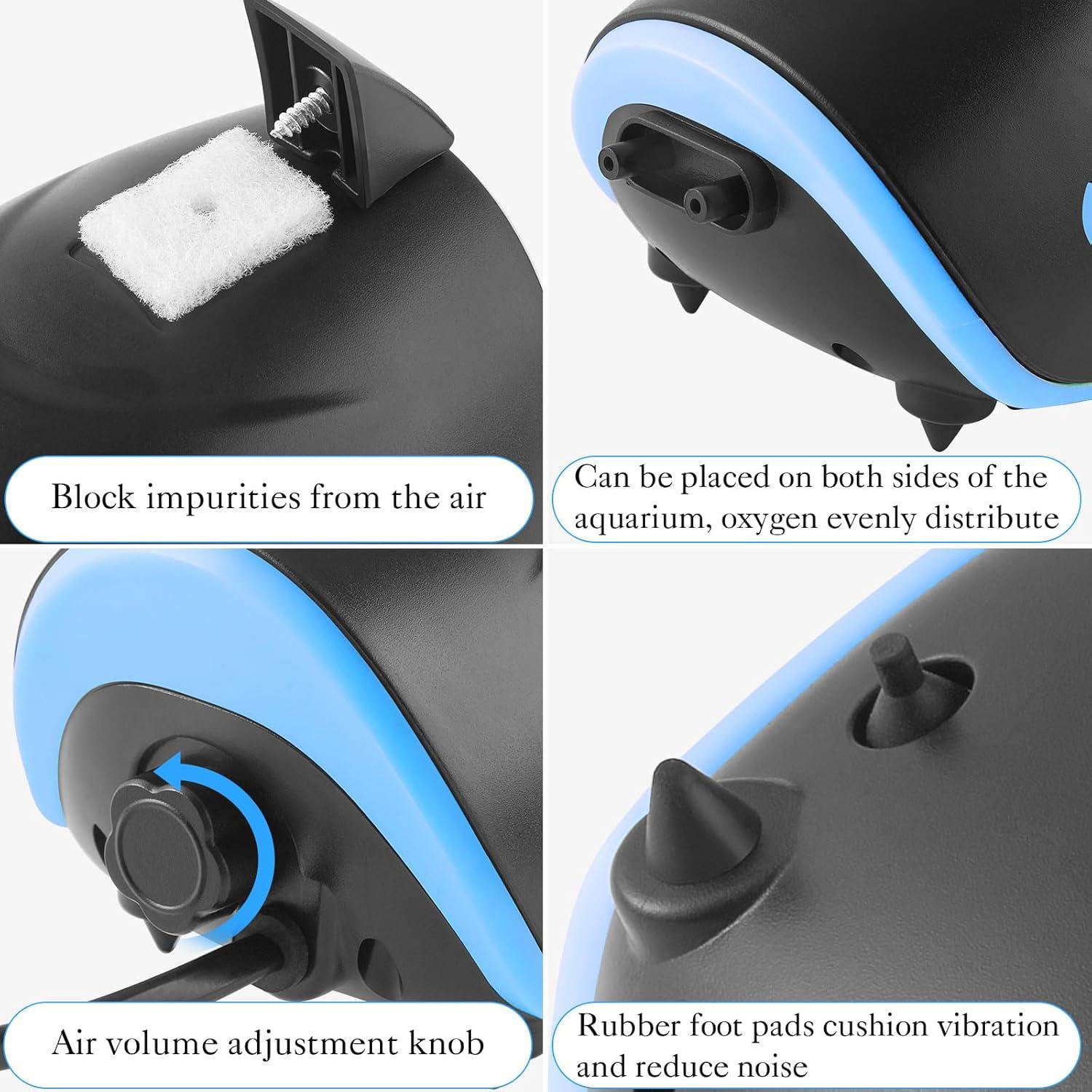 Bomba de Aire Silenciosa HITOP 3W para Acuario 300L