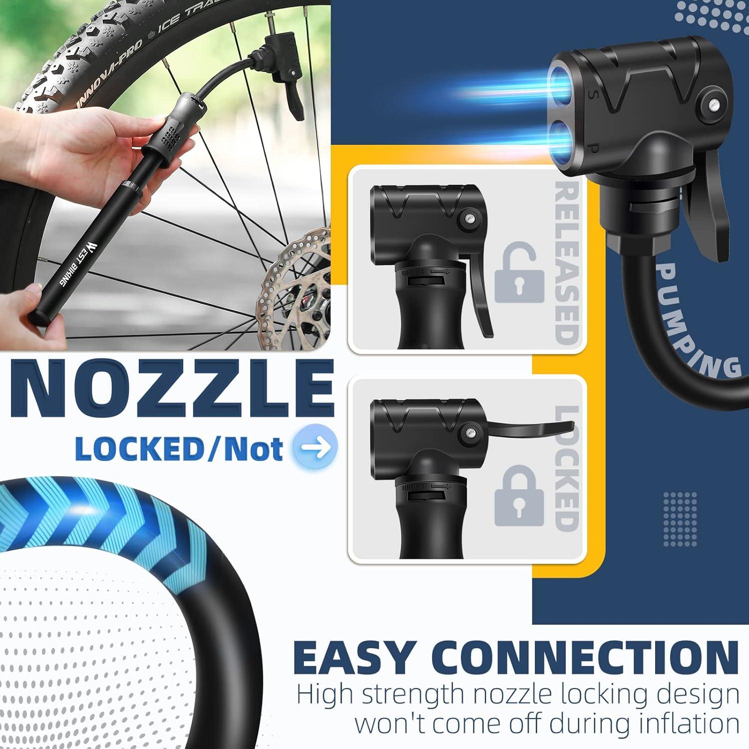 Mini Bomba de Bicicleta West Biking Aluminio 130g Presta Schrader