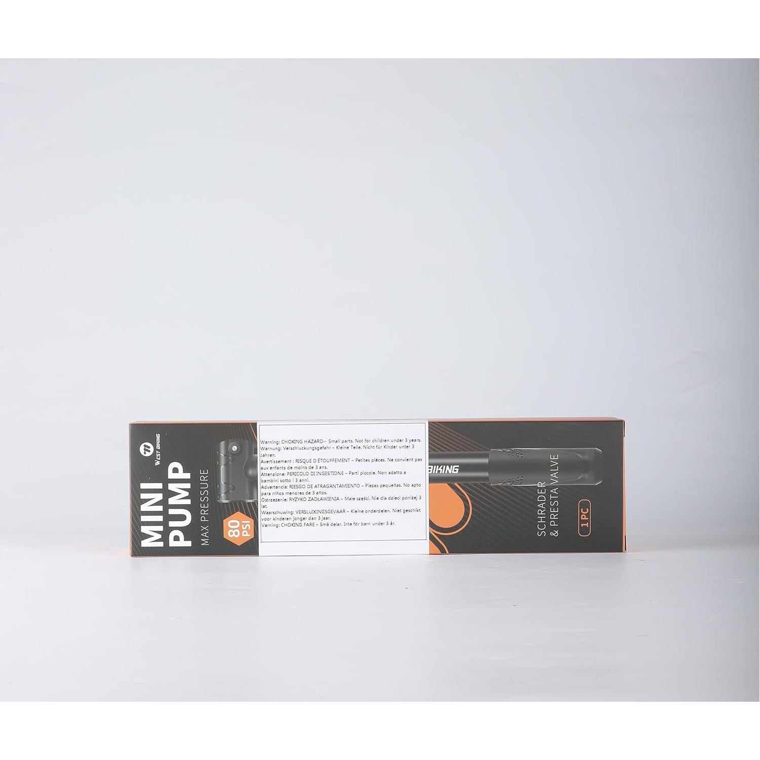 Mini Bomba de Bicicleta West Biking Aluminio 130g Presta Schrader