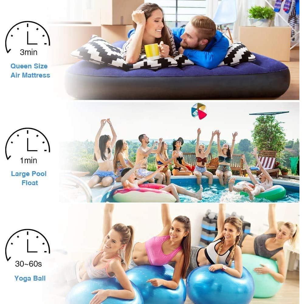 Bomba de Aire Eléctrica Smerk 130W para Inflables - Rápido Llenado