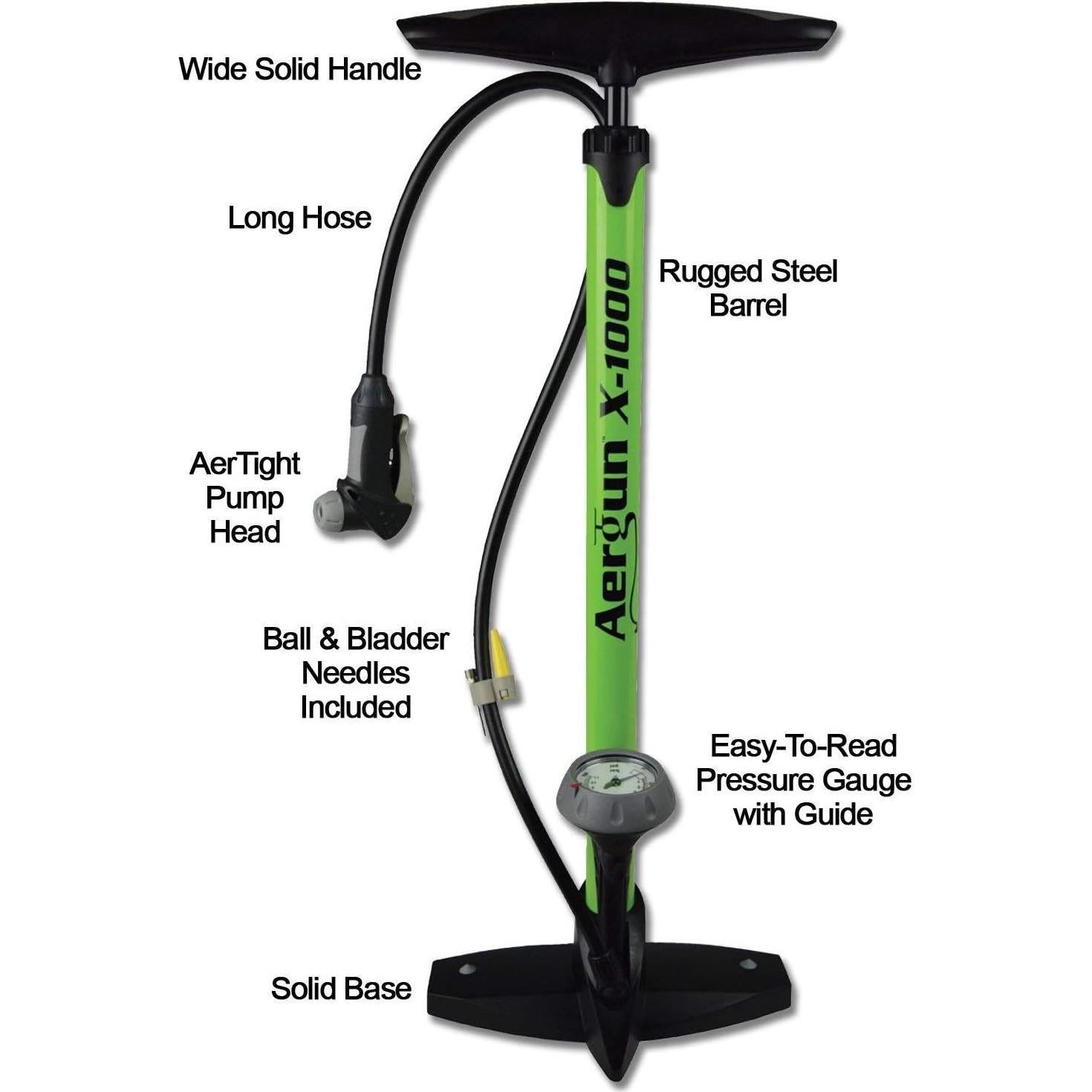 Bomba de Bicicleta AerGun X-1000 con Manómetro 160 PSI