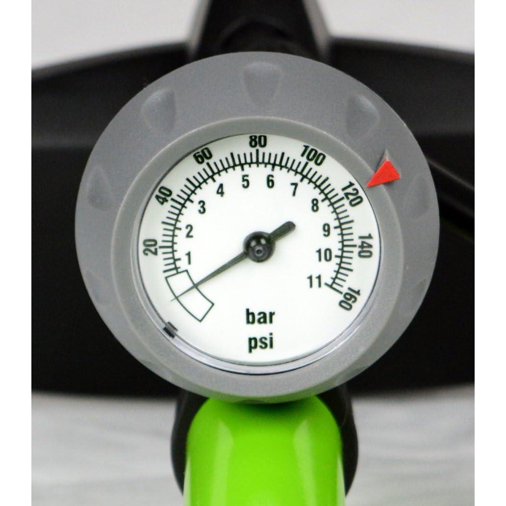 Bomba de Bicicleta AerGun X-1000 con Manómetro 160 PSI