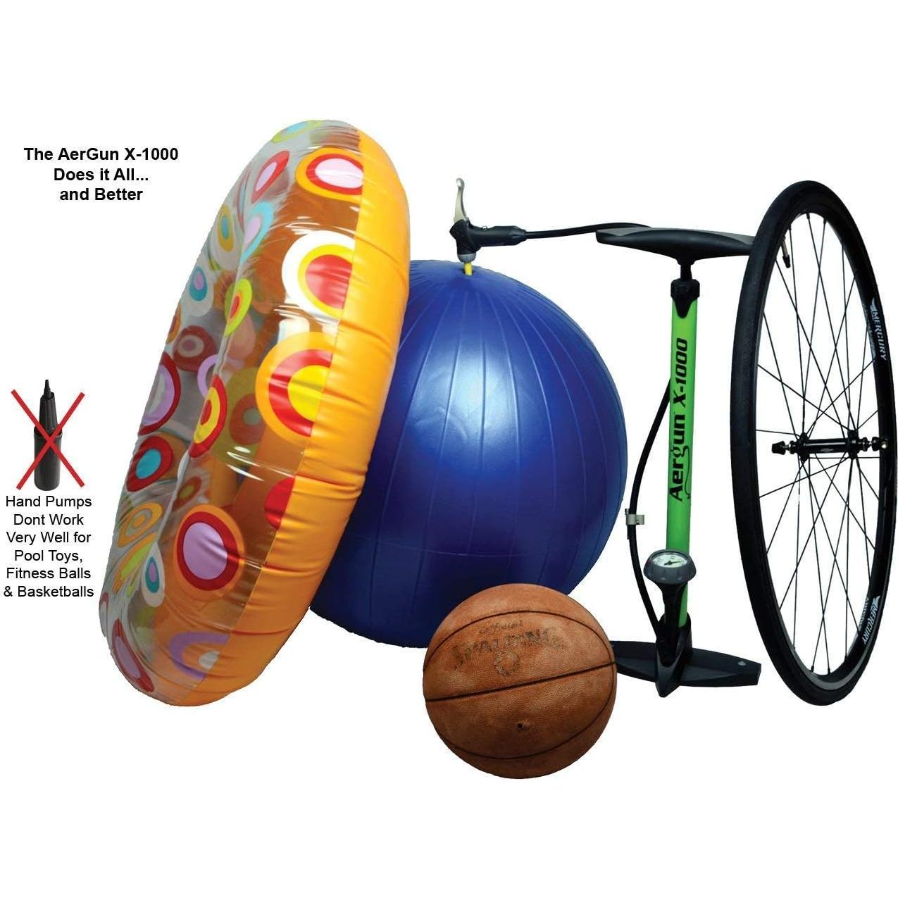 Bomba de Bicicleta AerGun X-1000 con Manómetro 160 PSI