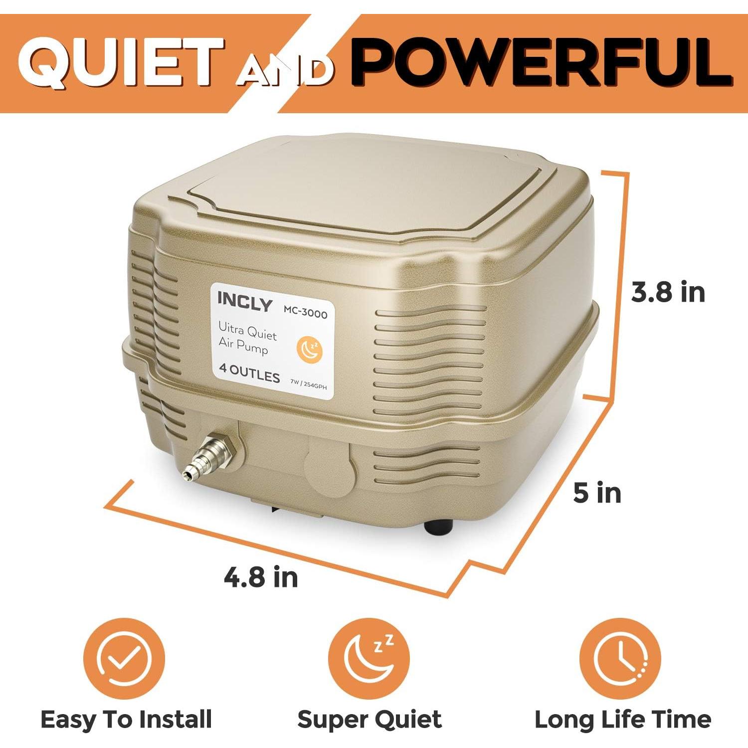 Bomba de Aire INCLY 7W Ultra Silenciosa 16 LPM 245 L/h