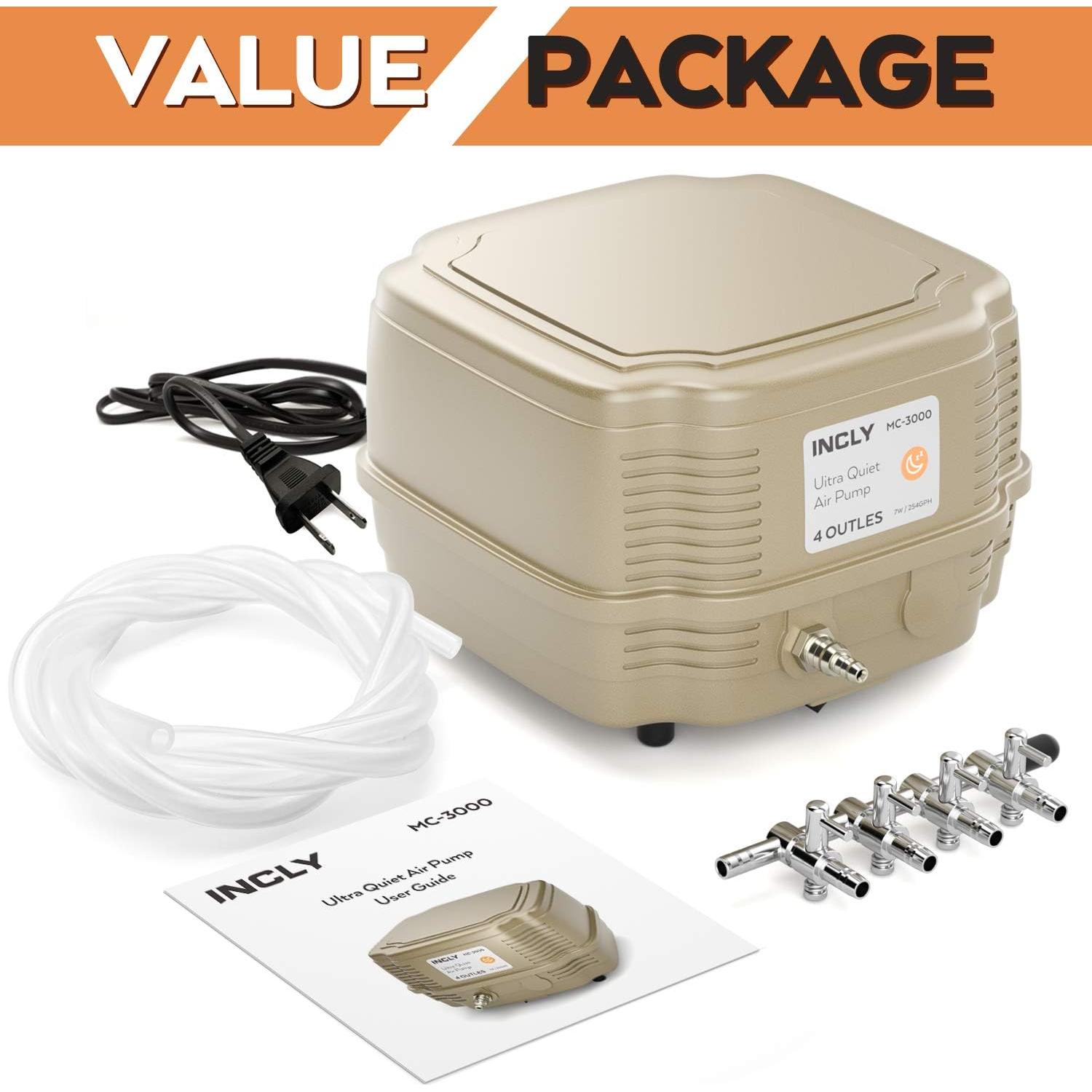 Bomba de Aire INCLY 7W Ultra Silenciosa 16 LPM 245 L/h