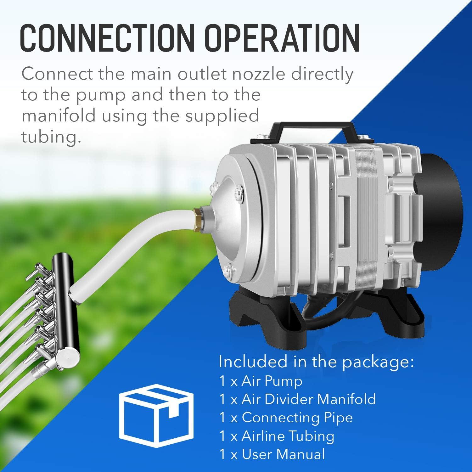 Bomba de Aire Simple Deluxe 38L/min 6 Salidas Ajustables