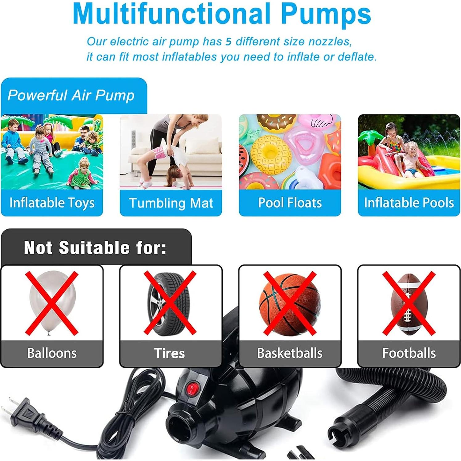 Bomba de Aire Eléctrica Dawnleague 600W para Inflables