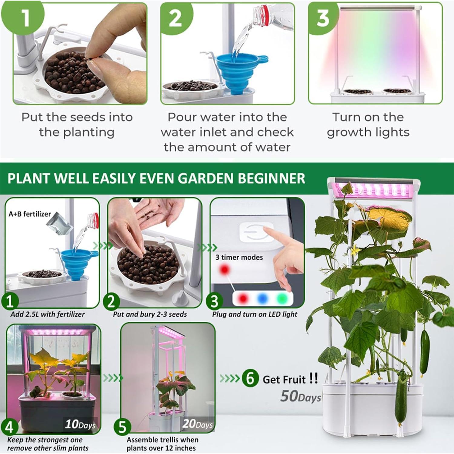 Kit de Cultivo Hidropónico E SUPEREGROW 6200LC con Luz LED