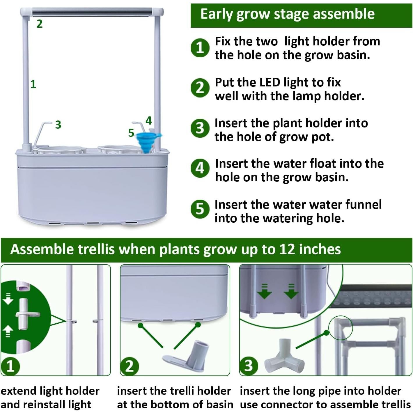 Kit de Cultivo Hidropónico E SUPEREGROW 6200LC con Luz LED