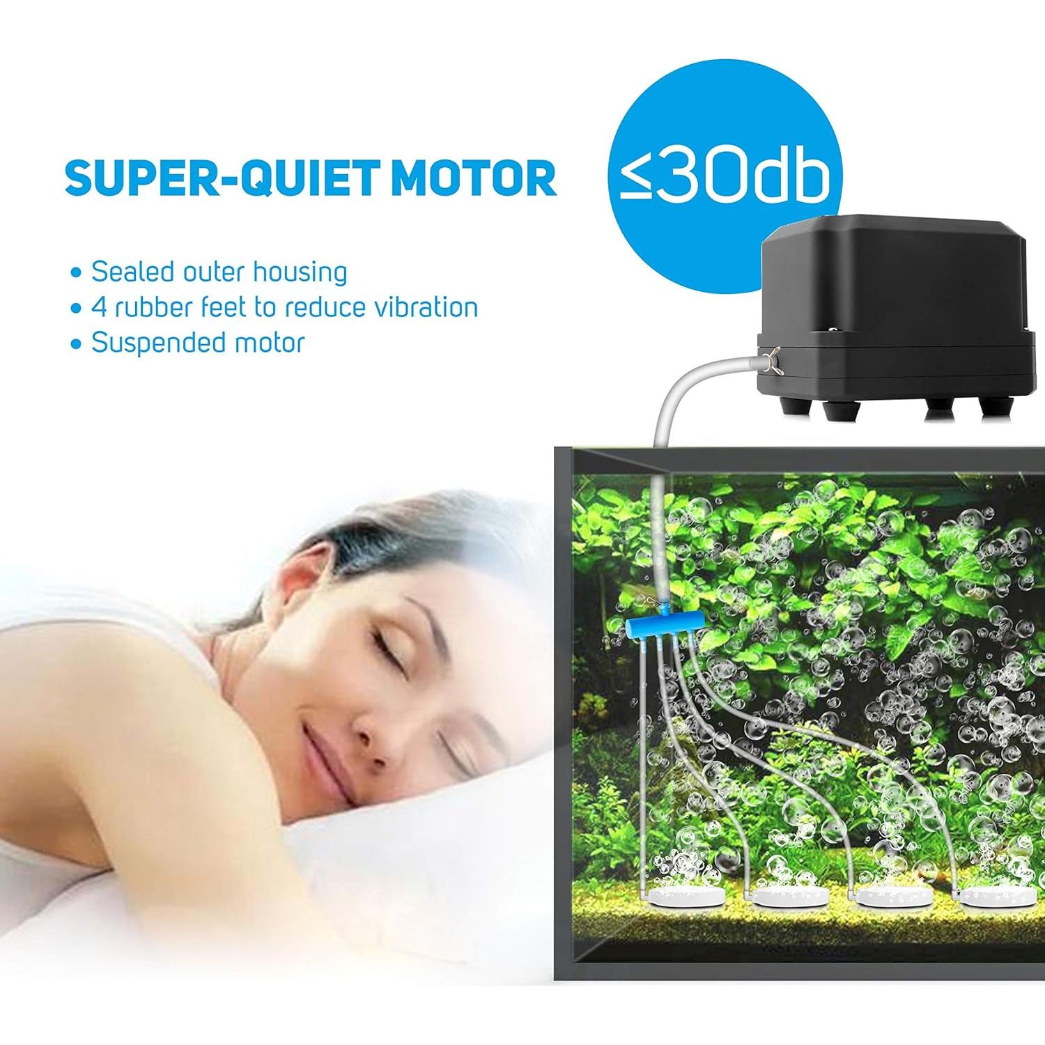 Bomba de Aire Silenciosa PONDFORSE 30L/min 20W Ajustable