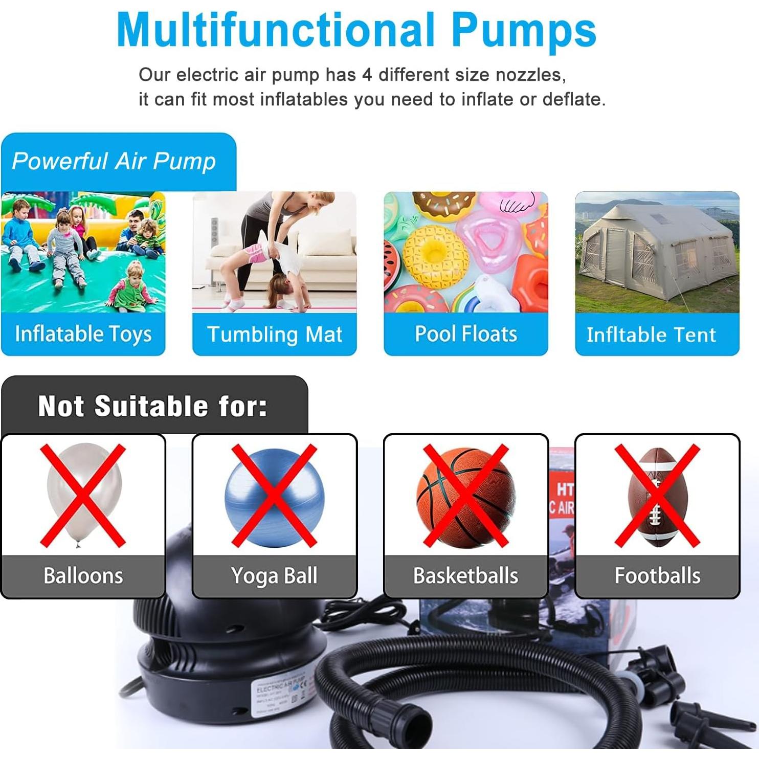 Bomba de Aire Eléctrica Dawnleague 800W con 4 Boquillas