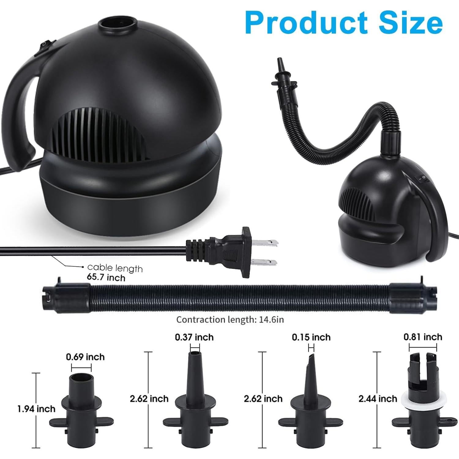 Bomba de Aire Eléctrica Dawnleague 800W con 4 Boquillas