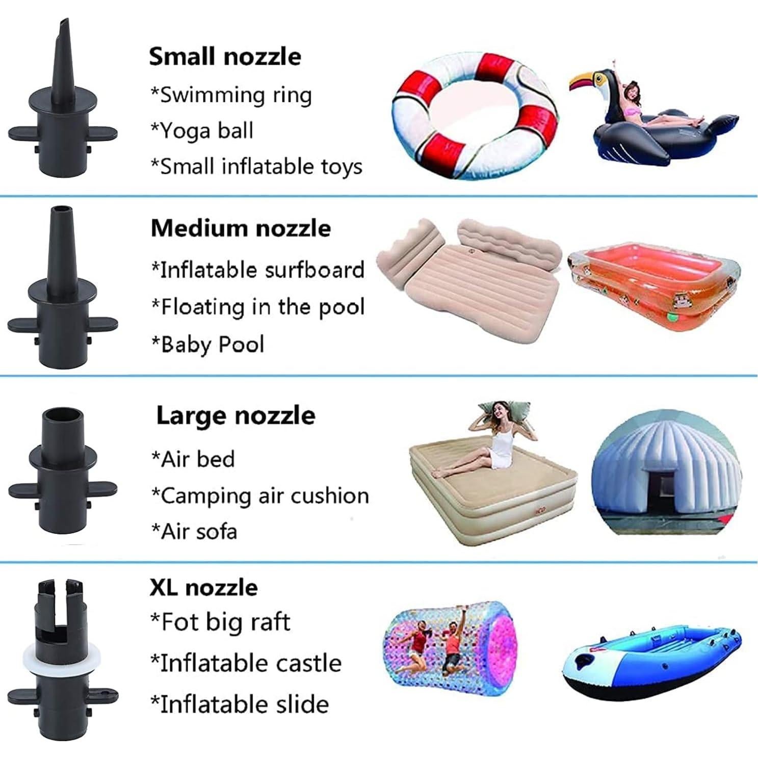 Bomba de Aire Eléctrica Dawnleague 800W con 4 Boquillas