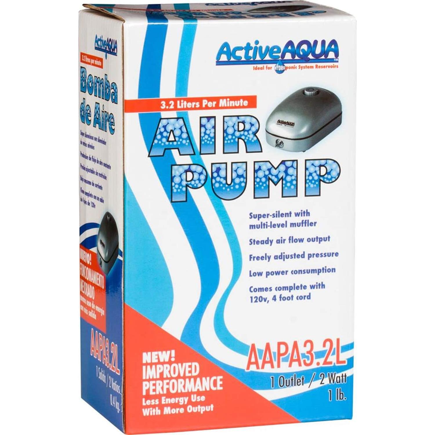 Bomba de aire Hydrofarm AAPA3.2L 3.2 L/min 2W blanca