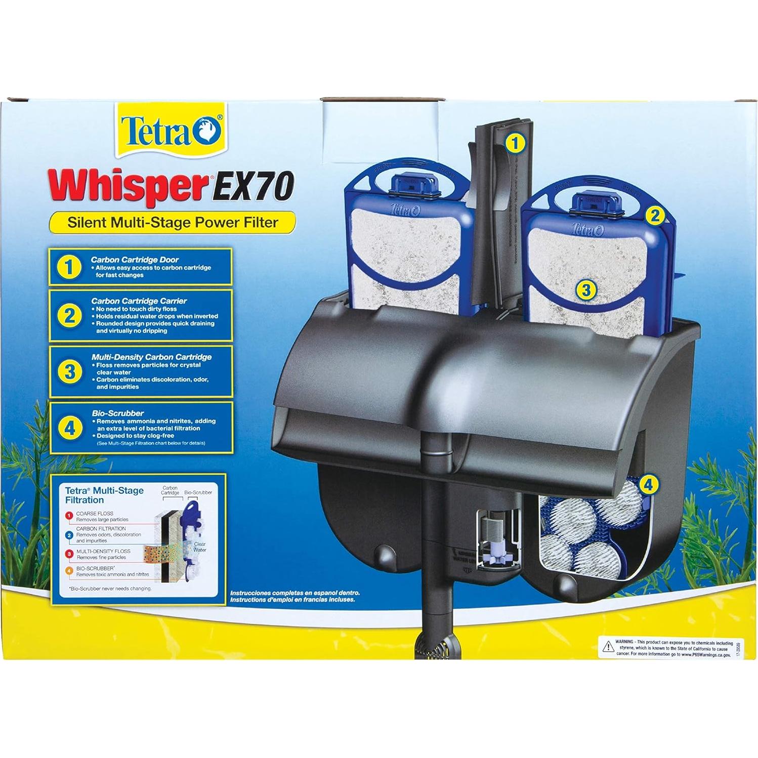 Filtro Tetra Whisper EX 70 para acuarios 170 a 265 L, silencioso