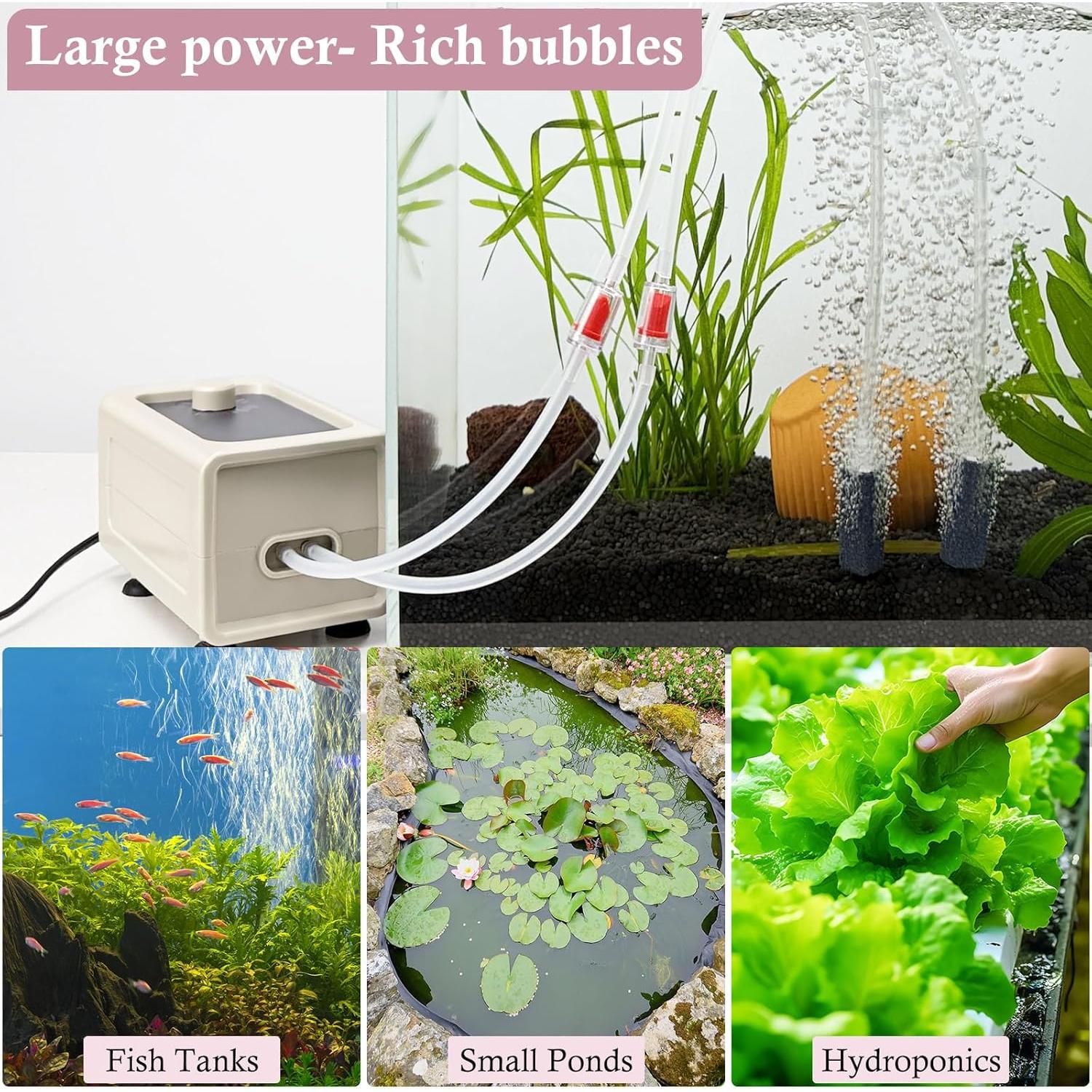 Bomba de Aire HITOP 7W 150GPH para Acuario 50-300 Galones