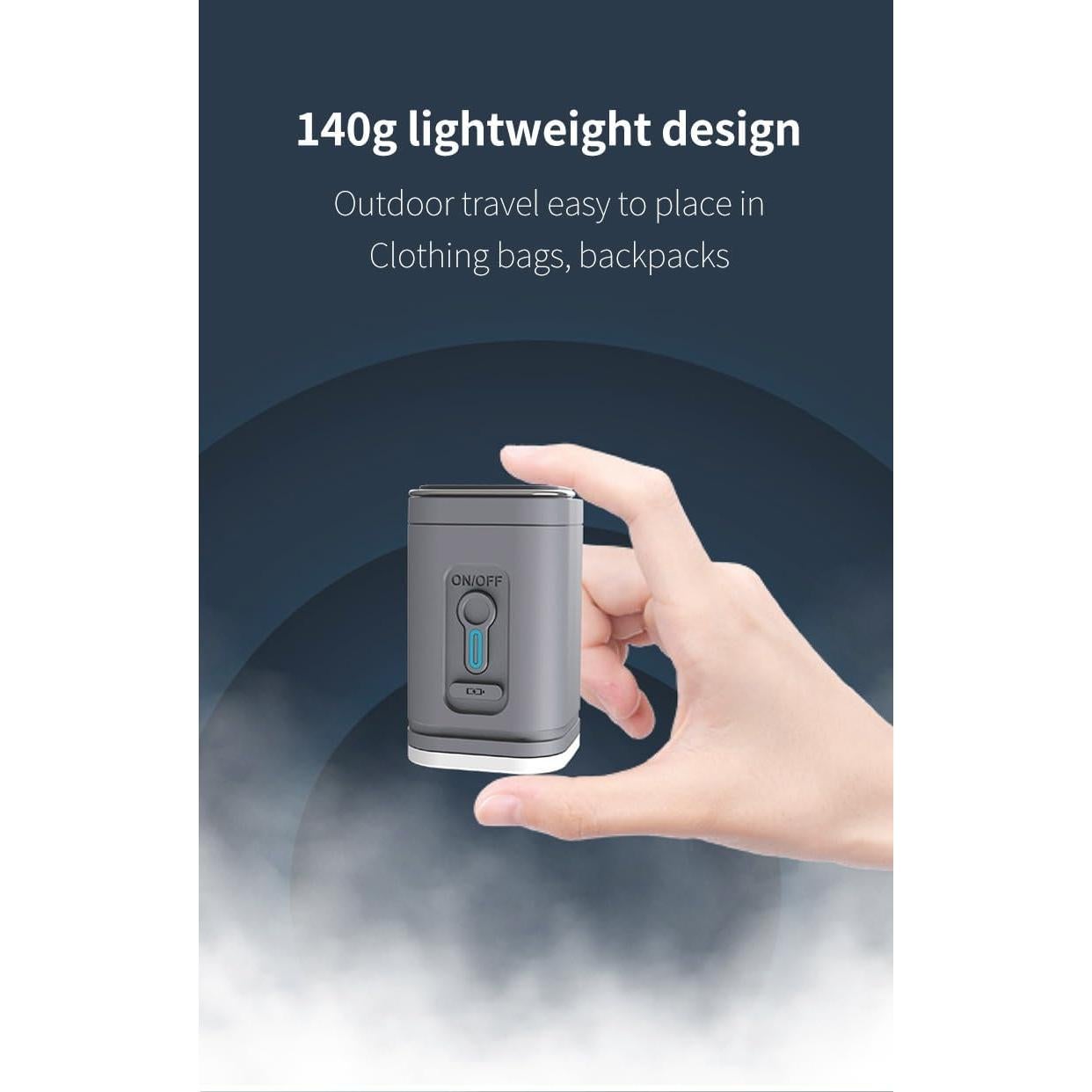 Compact Electric Portable Air Pump with USB-C Charging & Integrated LED Light – Perfect for Air Mattress Pump, Air Pump for Inflatables and Deflatables, Sleeping Pads, Vacuum Bags, Camp and More