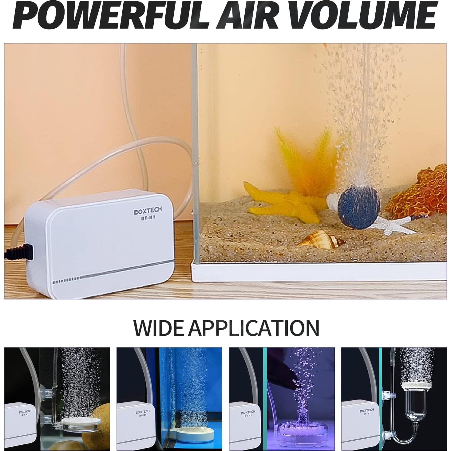 Bomba de Aire Boxtech Ultra-Silenciosa para Acuarios 3-30 Gal
