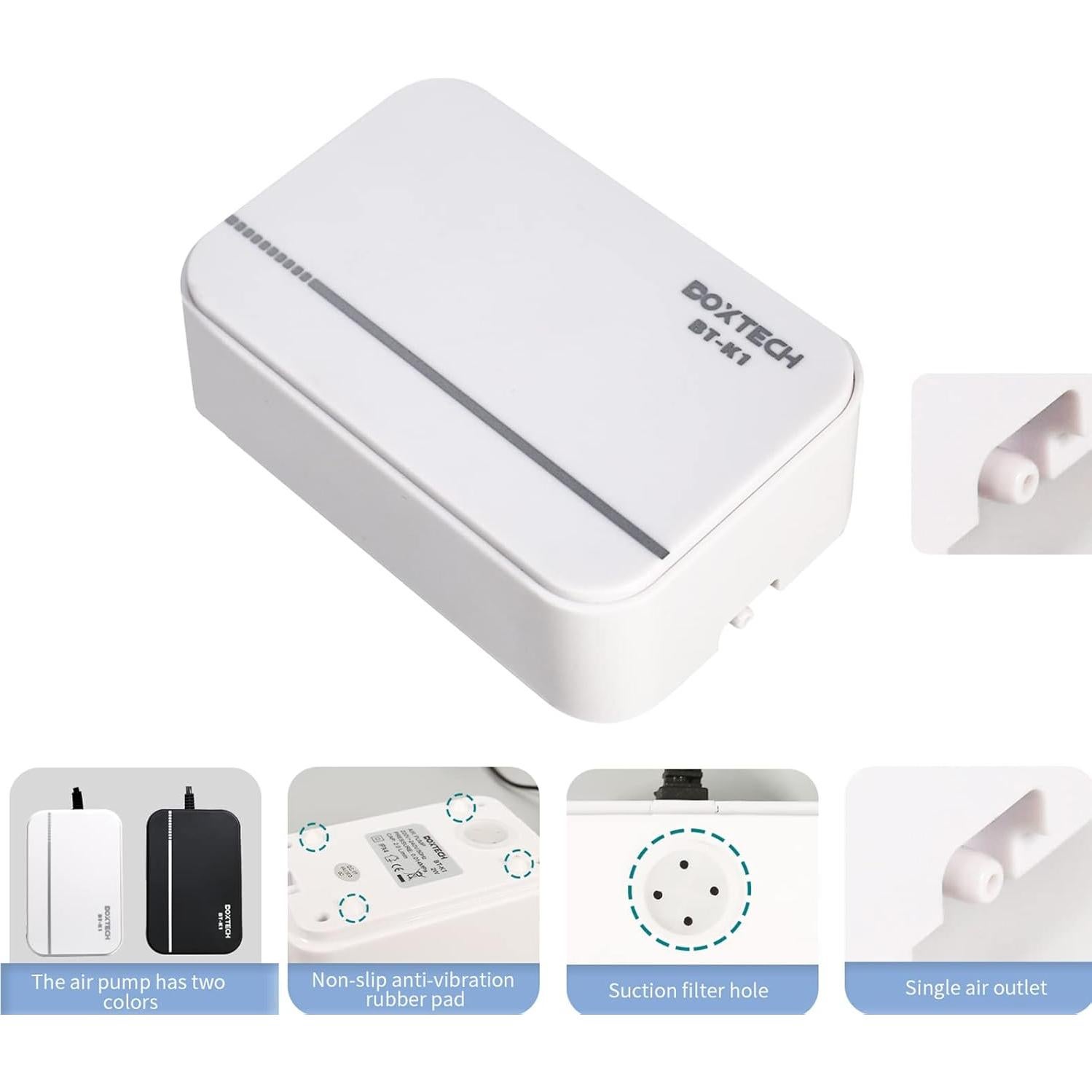 Bomba de Aire Boxtech Ultra-Silenciosa para Acuarios 3-30 Gal